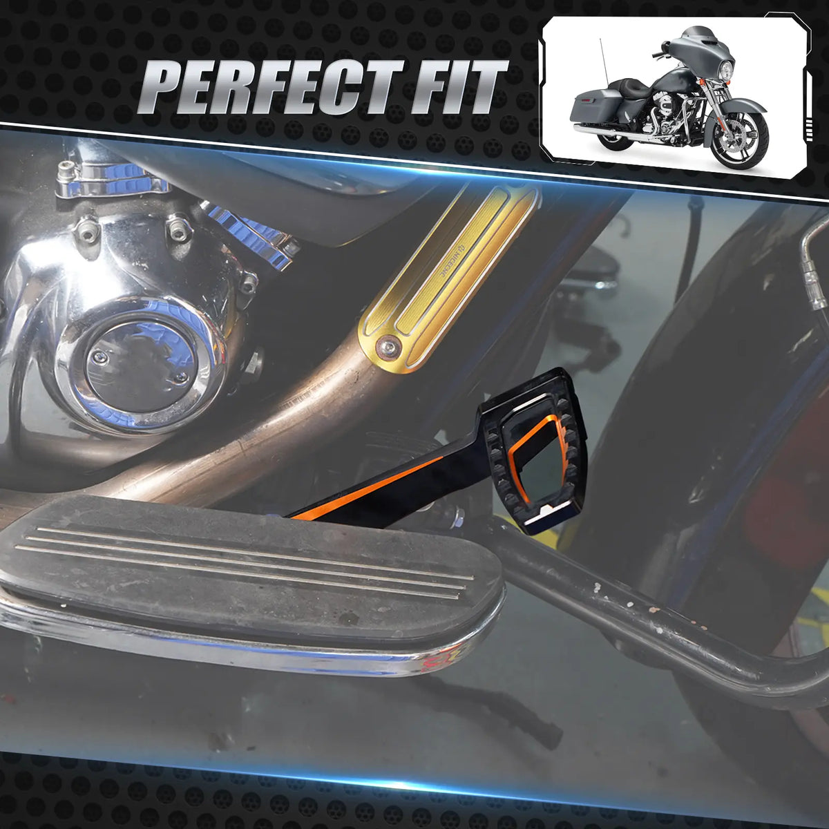 Rear Brake Lever Pedal Kit For Harley Road King Electra Street Glide Ultra Limited Freewheeler