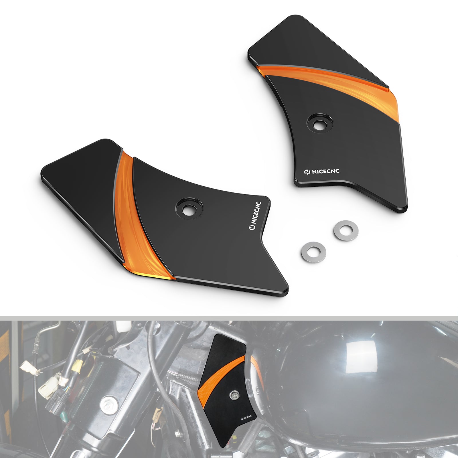 Frame Side Steering Neck Covers Trim For Harley Road King Street Glide Ultra Limited