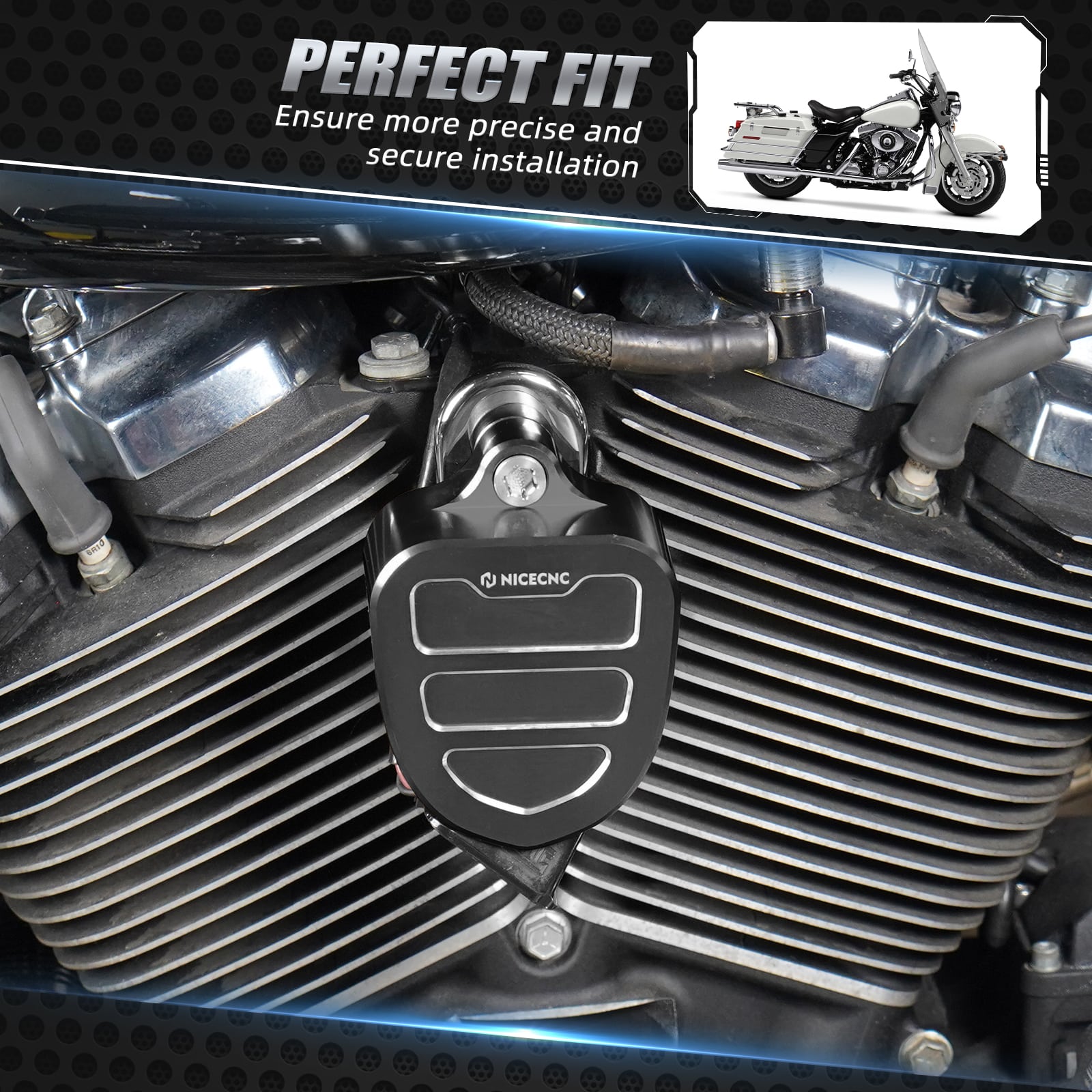 Horn Decorative Trim Cover Kit For Harley Road King Electra Street Glide Ultra Limited