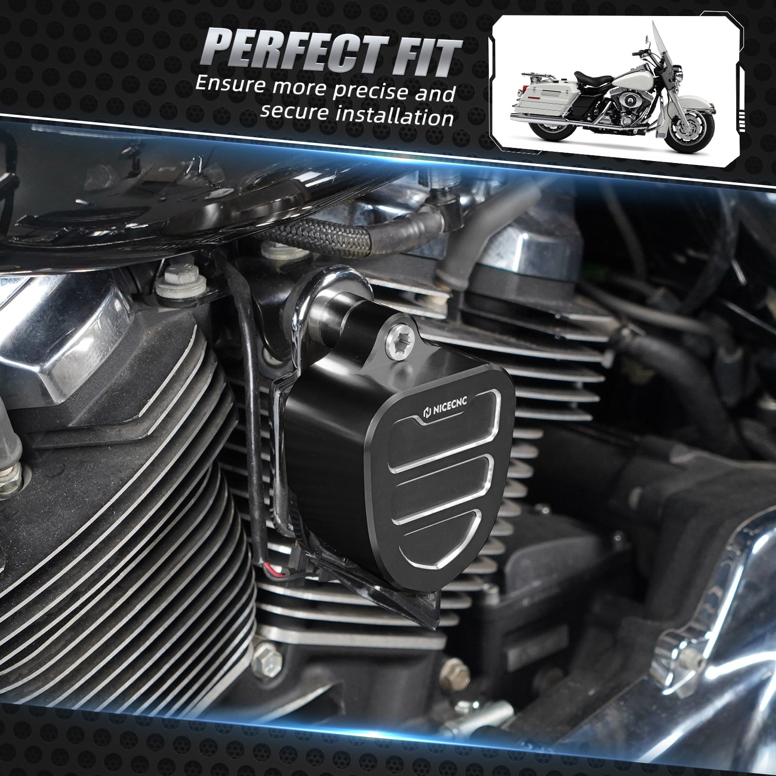 Horn Decorative Trim Cover Kit For Harley Road King Electra Street Glide Ultra Limited