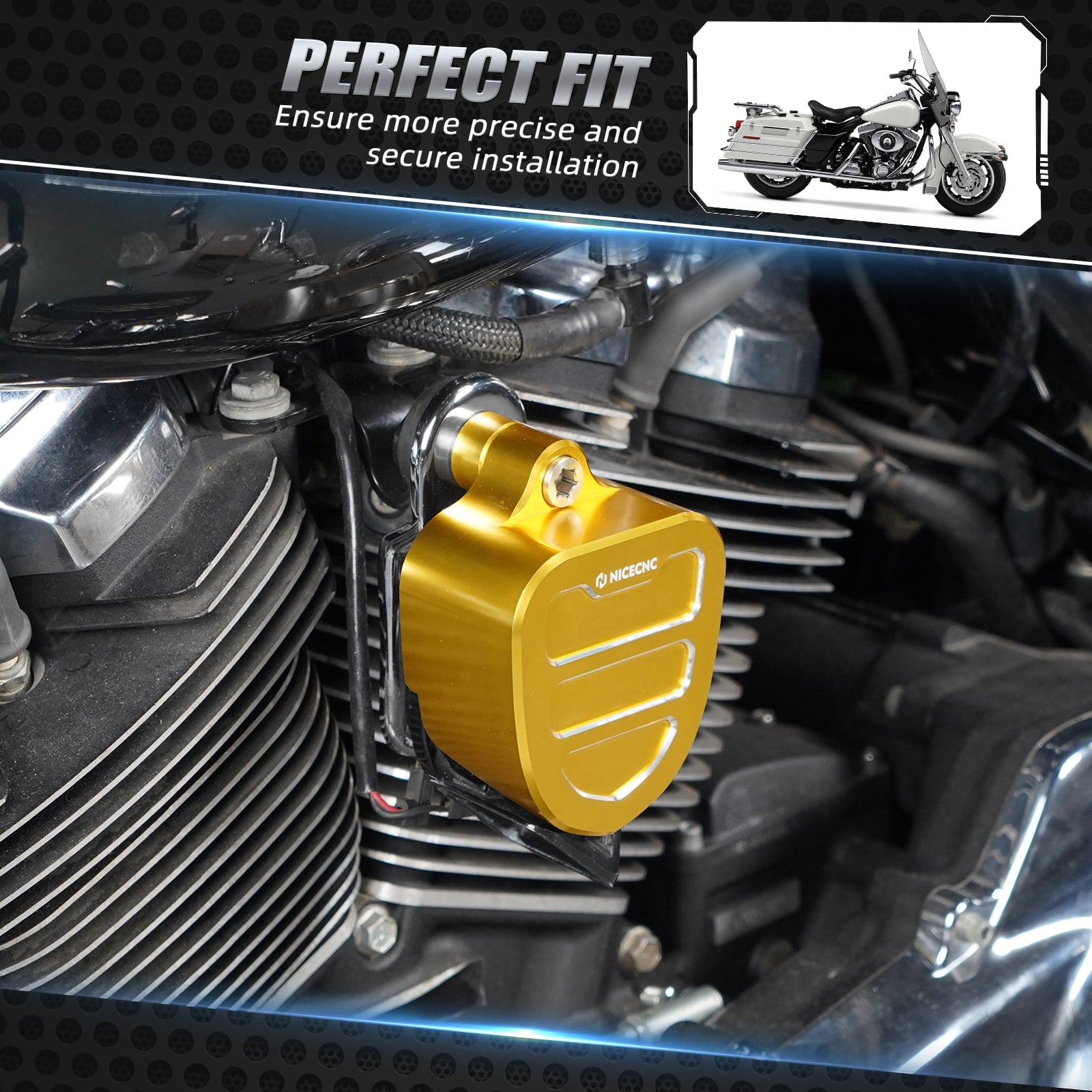 Horn Decorative Trim Cover Kit For Harley Road King Electra Street Glide Ultra Limited