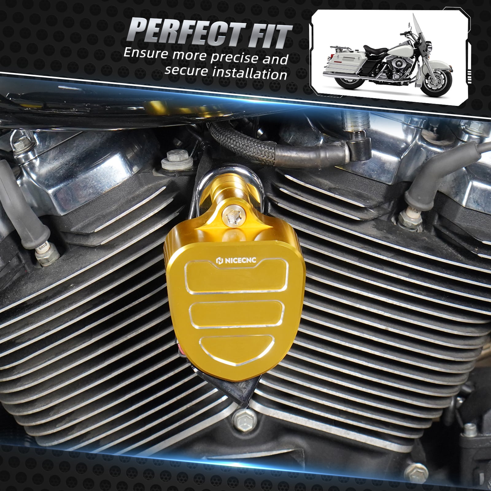 Horn Decorative Trim Cover Kit For Harley Road King Electra Street Glide Ultra Limited