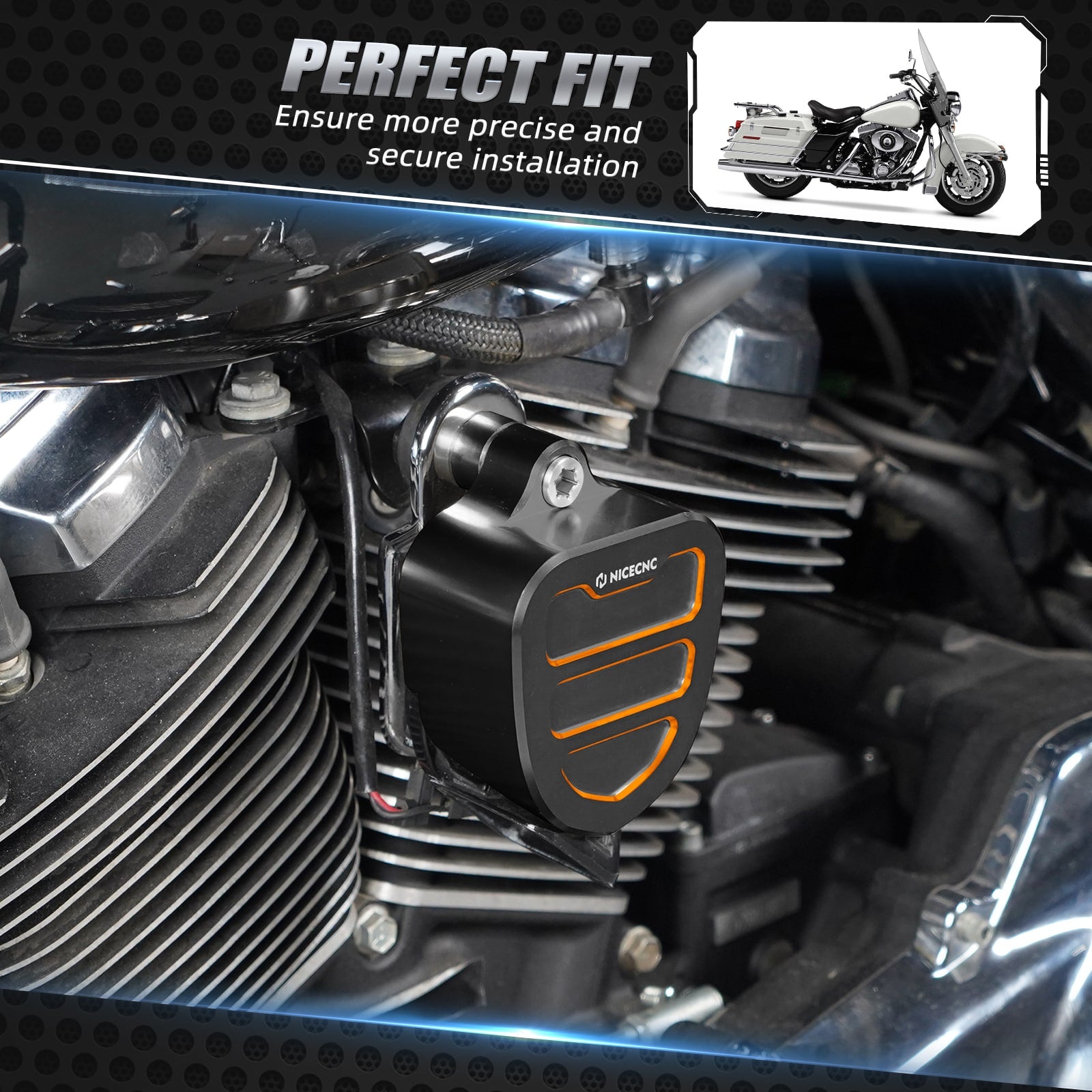 Horn Decorative Trim Cover Kit For Harley Road King Electra Street Glide Ultra Limited