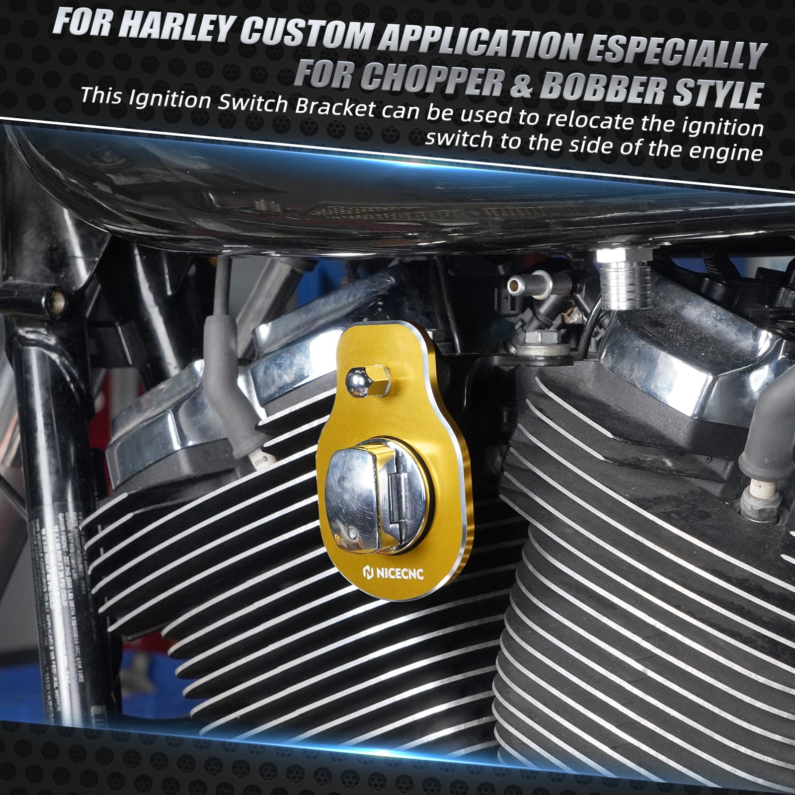 Ignition Key Switch Relocation Mount Bracket For Harley Road King Street Glide Ultra Limited