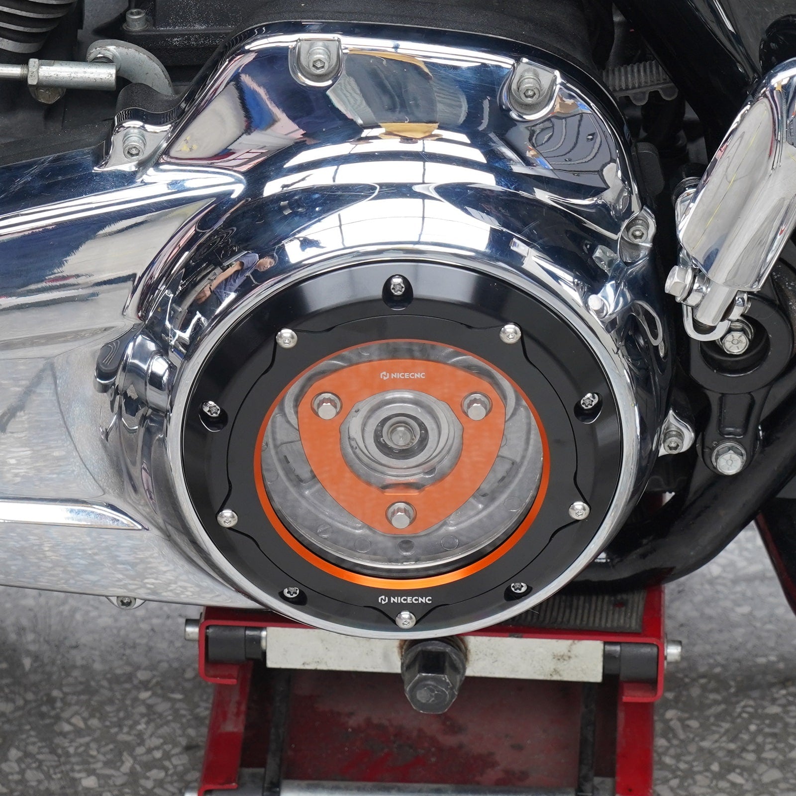 M8 Engine Derby Cover + Clutch Pressure Plate Kit For Harley Road King Electra Street Glide