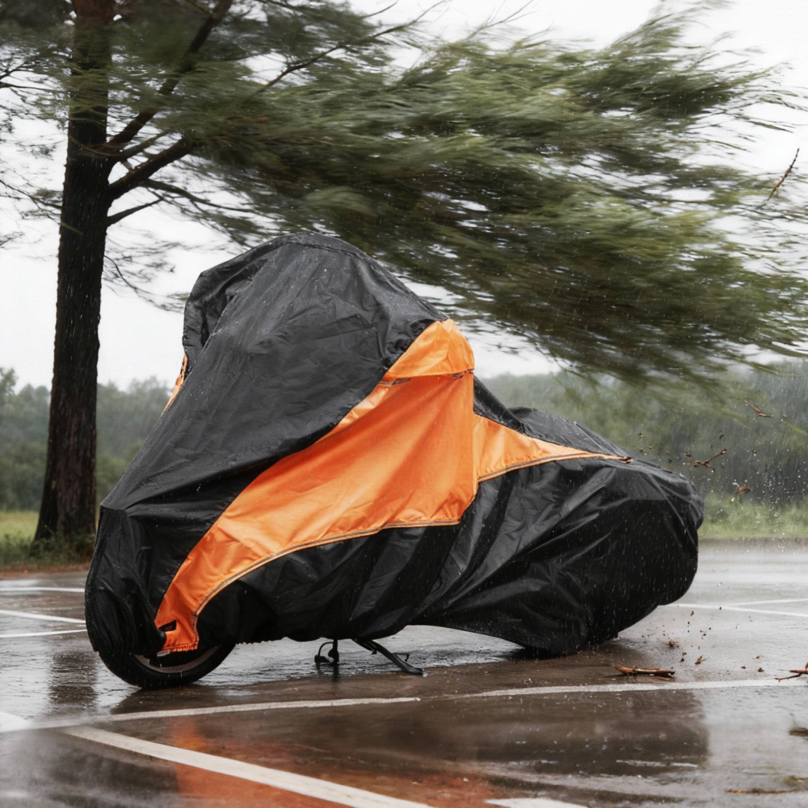 Heavy-Duty Motorcycle Cover w/Heat Shield Protection For Harley Road King Street Glide