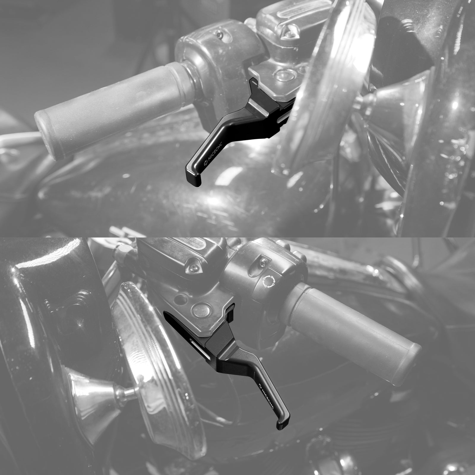Short Clutch Brake Lever + Handlebar Grips For Harley Road King Electra Street Glide
