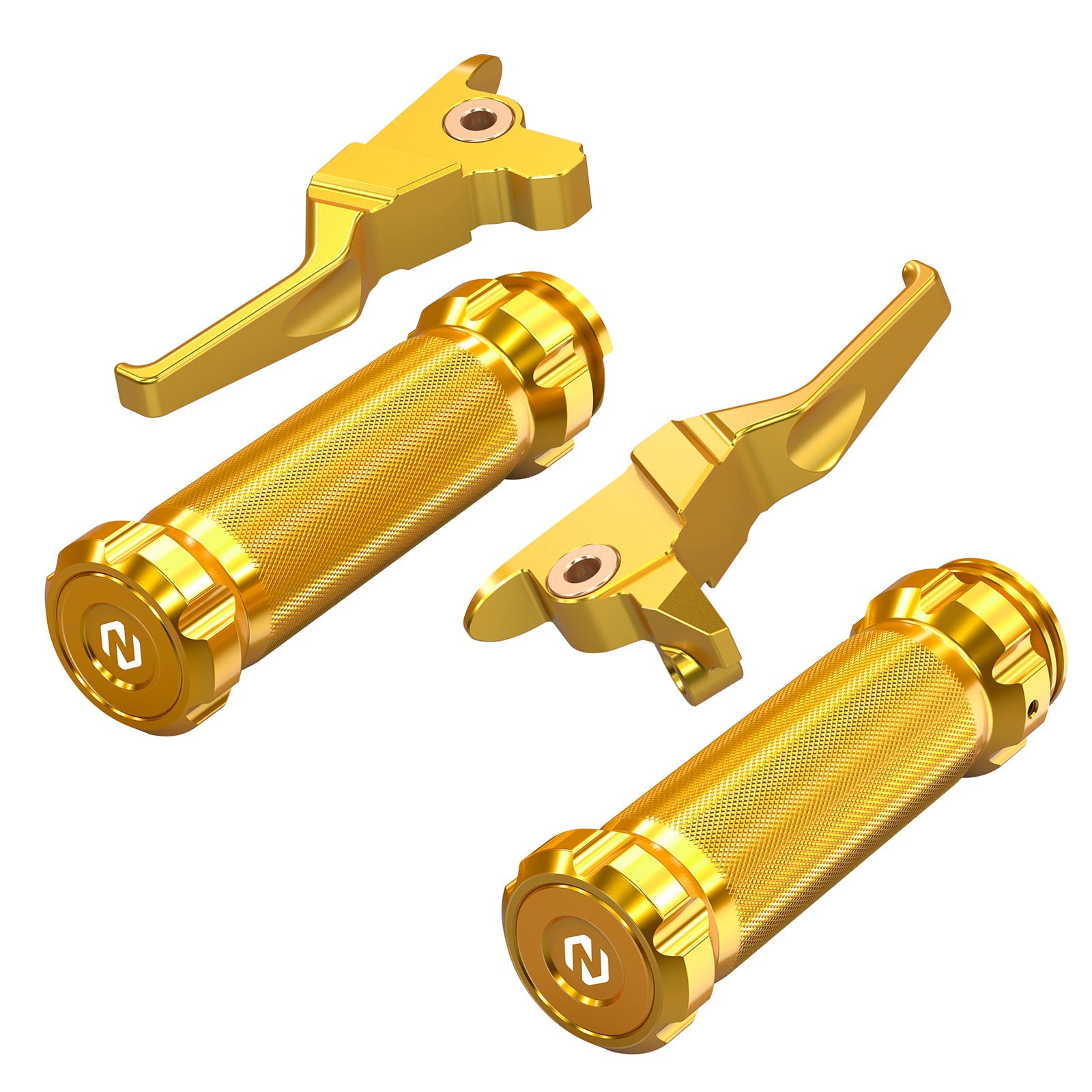 Short Clutch Brake Lever + Handlebar Grips For Harley Road King Electra Street Glide