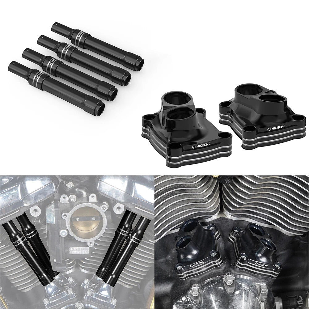 Pushrod Tube Cover Kit For Harley Softial Deluxe Fat Boy Heritage Classic 107 114