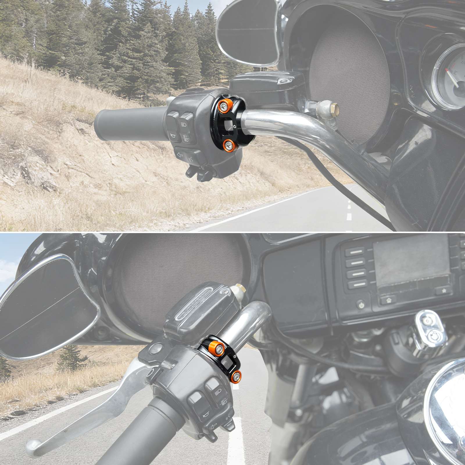 Brake Master Cylinder & Clutch Lever Half Clamp For Harley Softail Slim Deluxe Standard