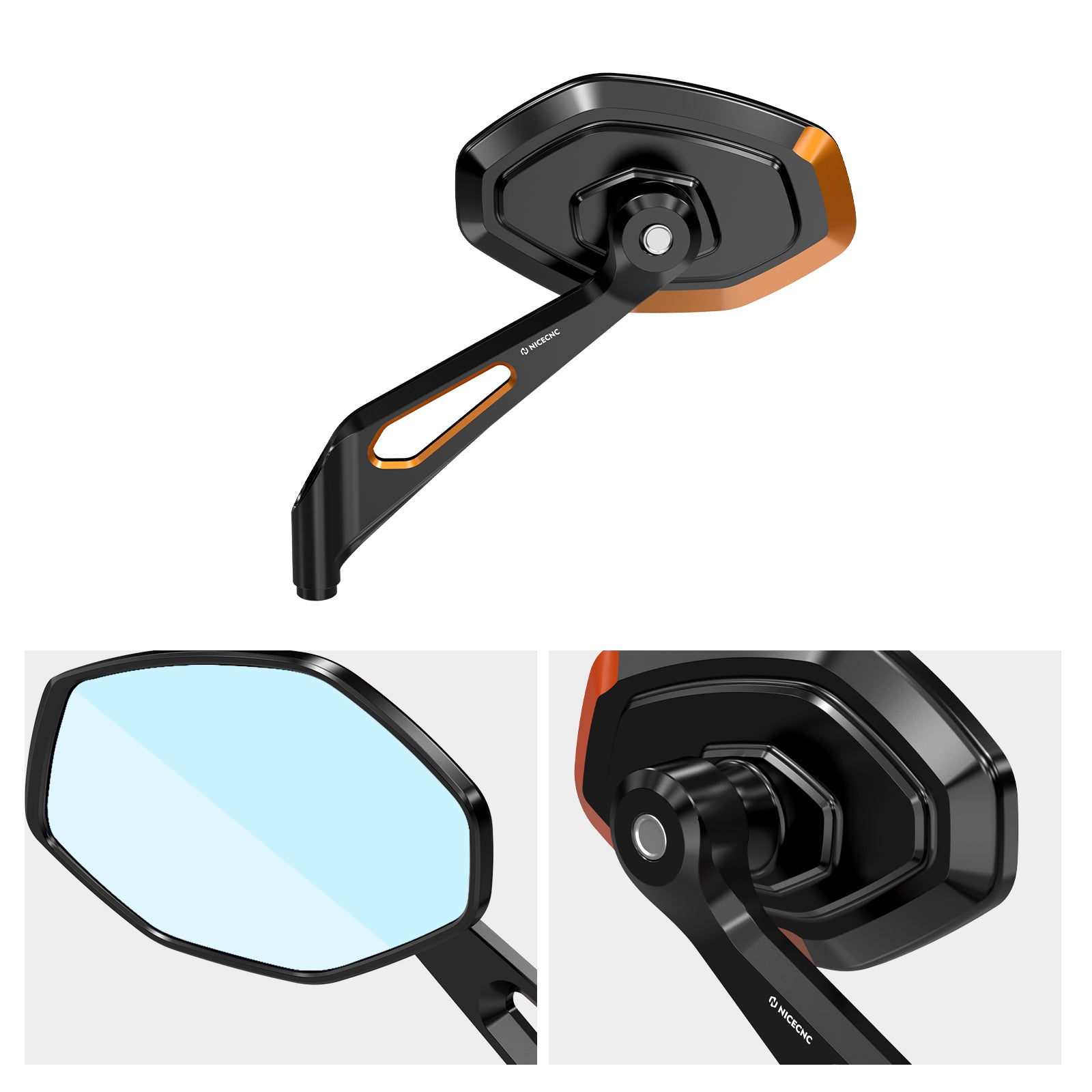 Convex Rear View Mirrors For Harley Sportster 1200 883 XL Softail Standard Dyna Super Glide