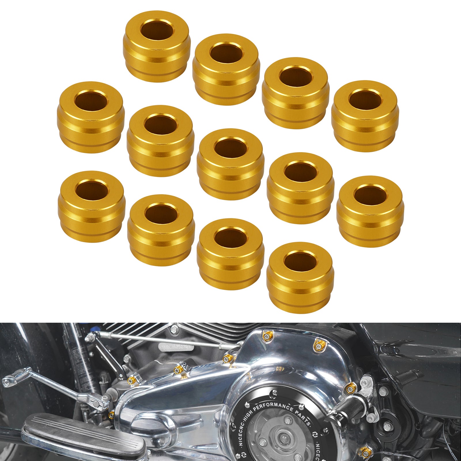 M8 Primary Cover Bolt Caps Trim Rings For Harley Softail Heritage Fat Boy