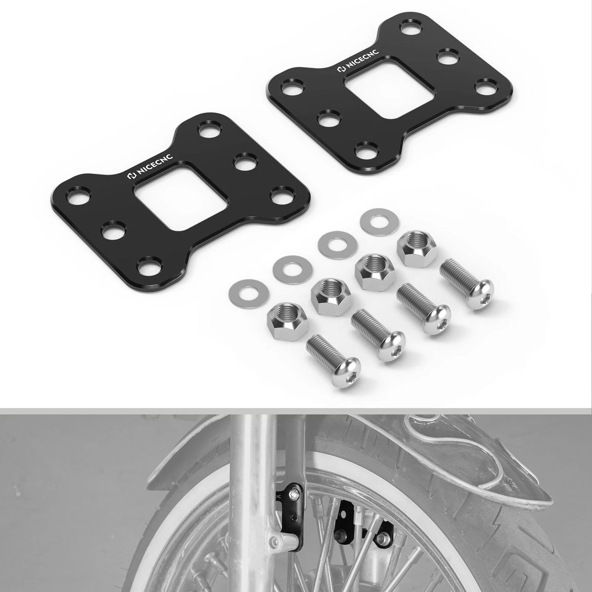 Front Wheel Fender Riser Bracket For Harley Sportster 1200 72 48 XL Iron 883
