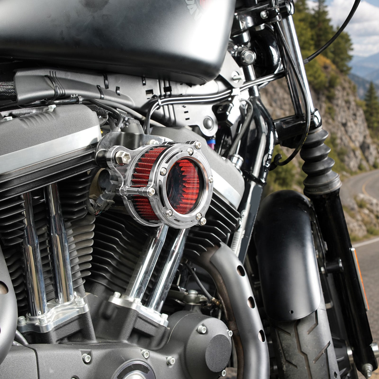 Chrome Full Clear Air Cleaner Intake Filter For Harley Sportster 1200 883 48 XL