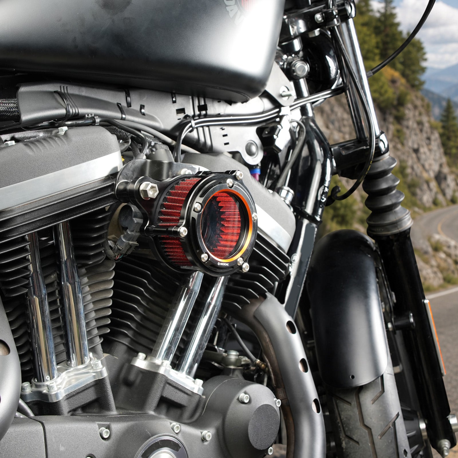 Full Clear Air Cleaner Intake Filter Kit For Harley Sportster 1200 48 XL Iron 883 XL883N
