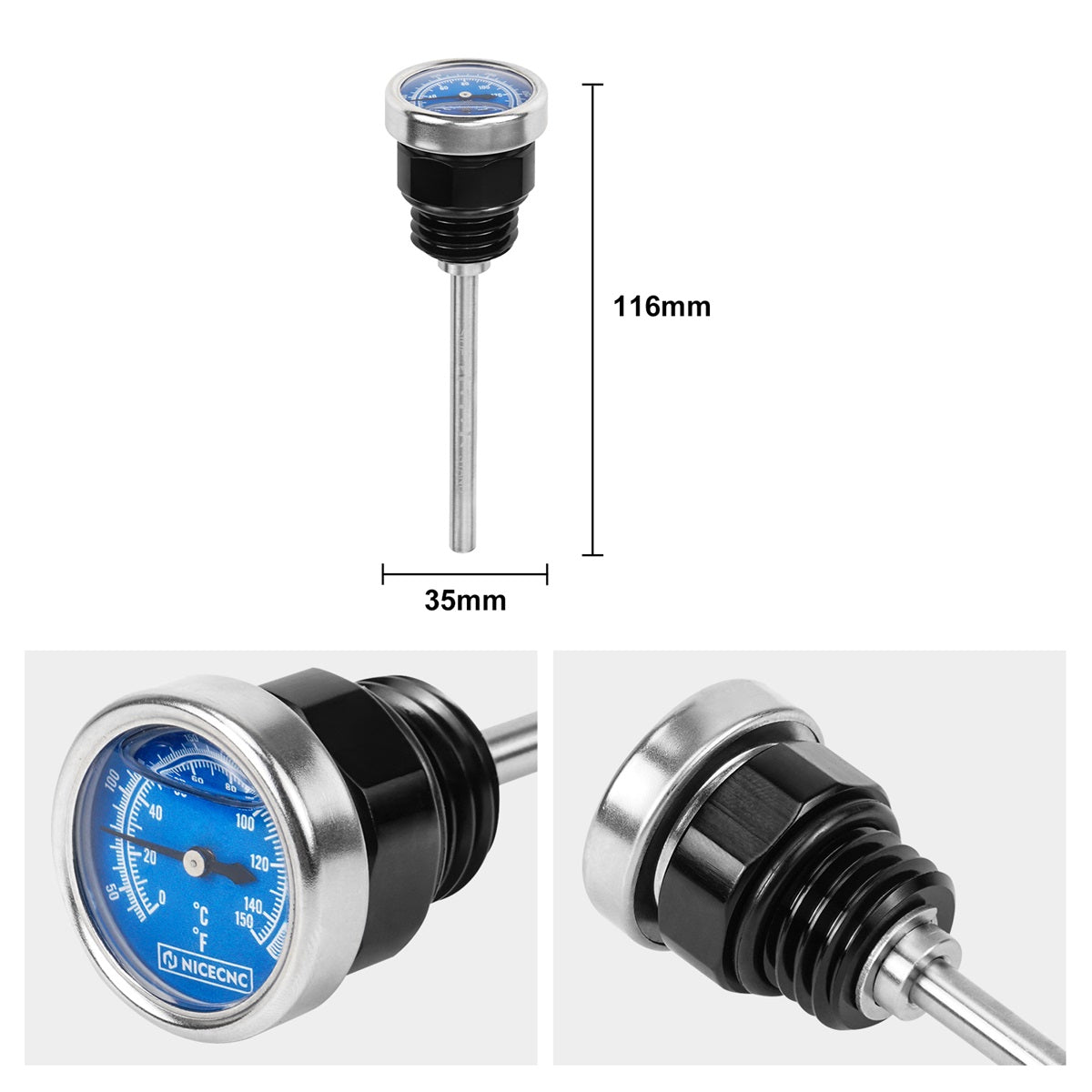 Thermometer Oil Dipstick w/Temper Gauge For Harley Sportster S 1250 Nightster