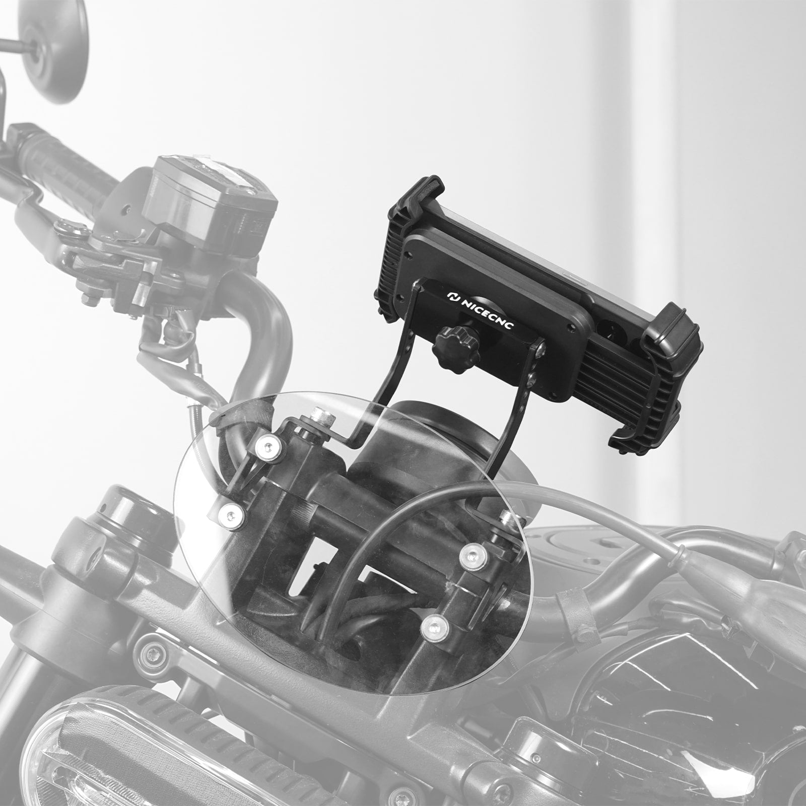 Handlebar Kickback Risers & Phone Holder Bracket Mount Kit For Harley Sportster S 1250