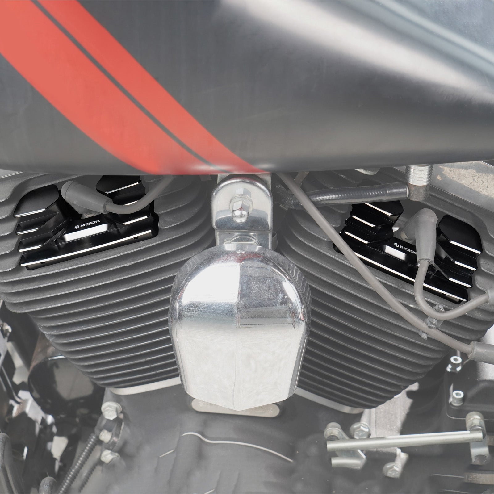Finned Spark Plug Head Bolt Covers For Harley Twin Cam Dyna Low Rider Street Fat Bob