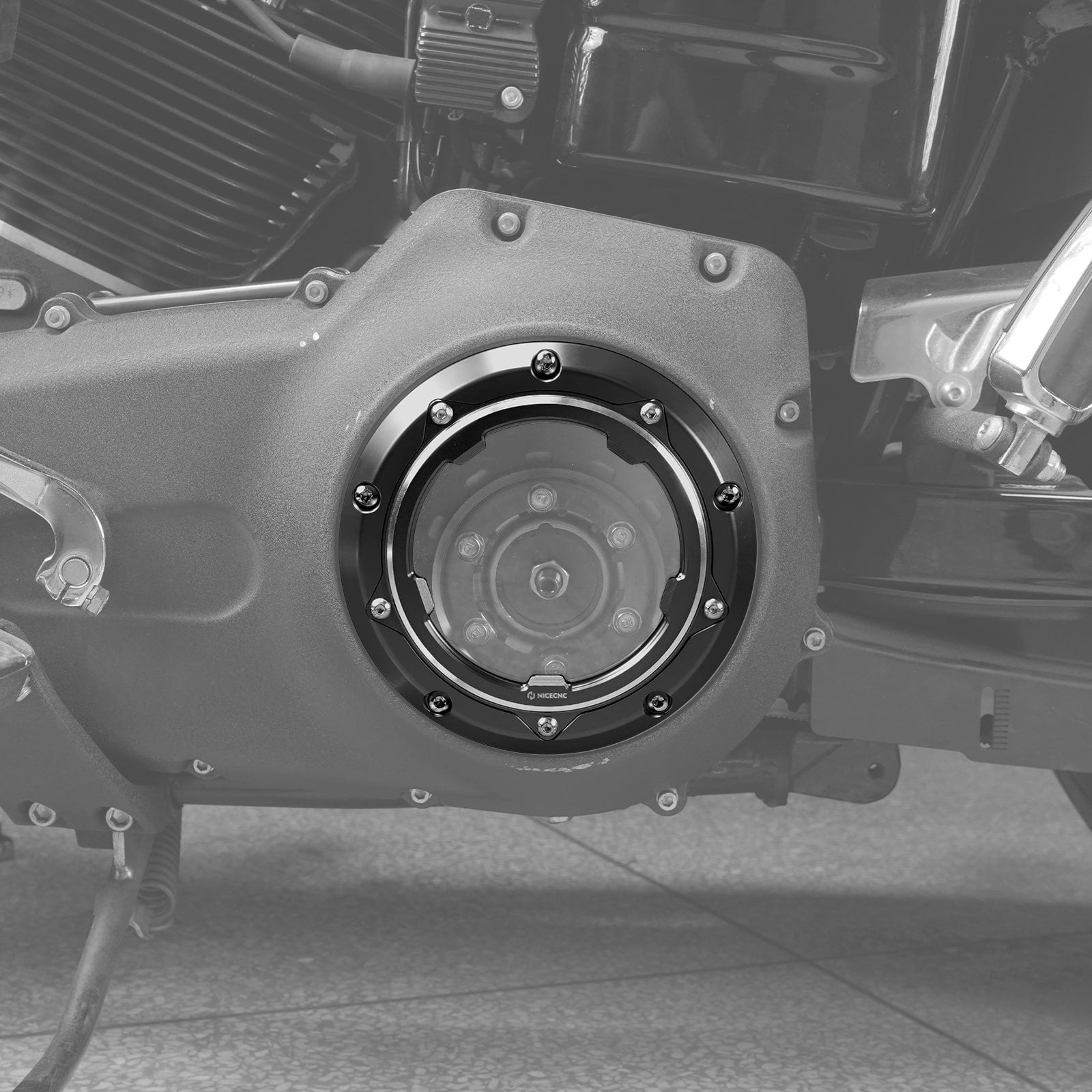Transparent Twin Cam Derby Cover For Harley Street Glide 06-15 Road King 99-14 Dyna 99-17
