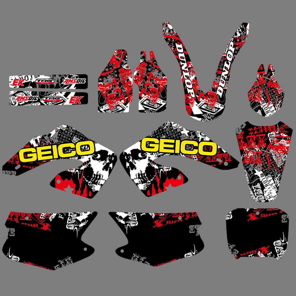 Motocross Full Graphics Decals Stickers for Honda CR125 CR250 2000 2001