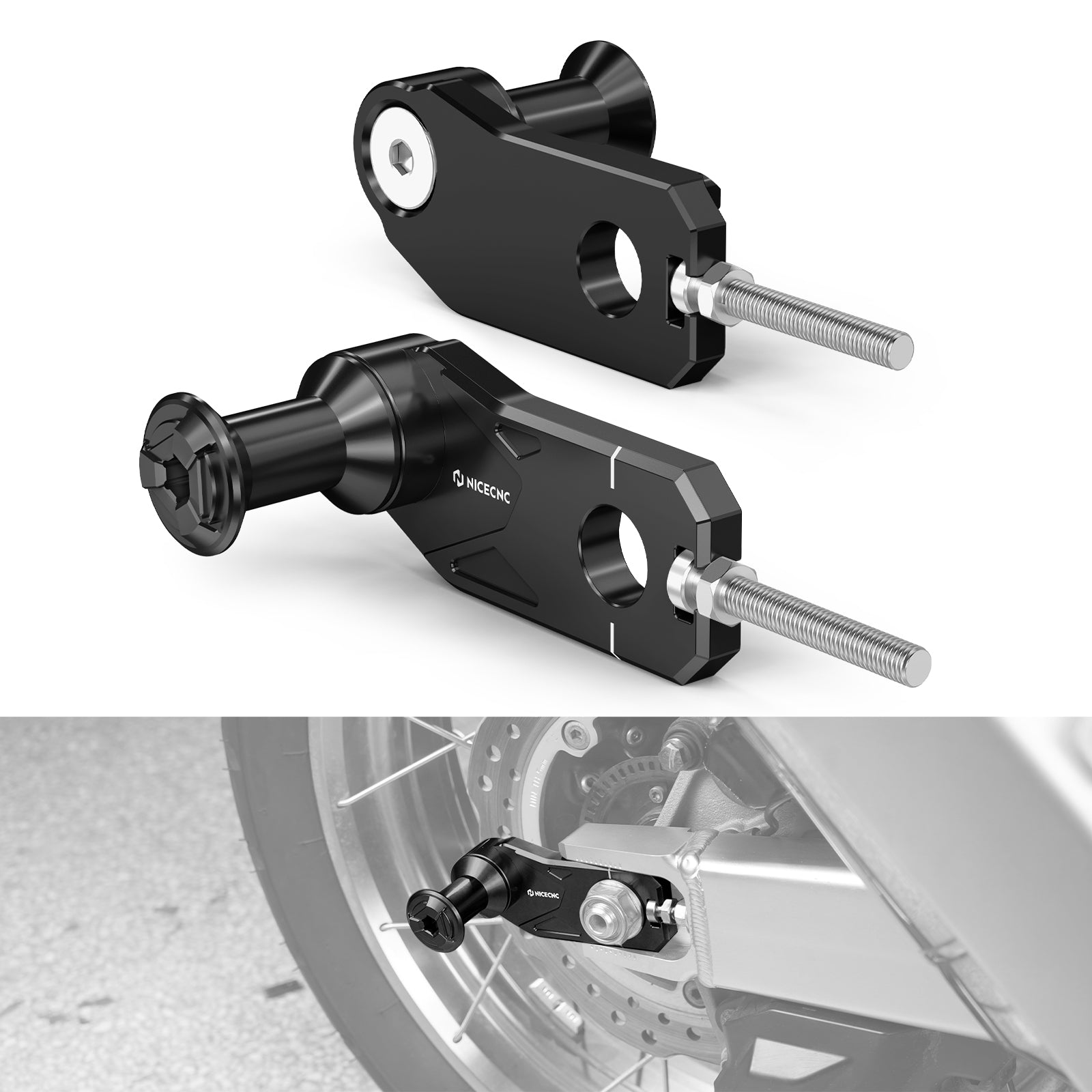 Rear Chain Tensioner Adjuster w/Stand Hook For Honda Africa Twin CRF 1100L 20-26