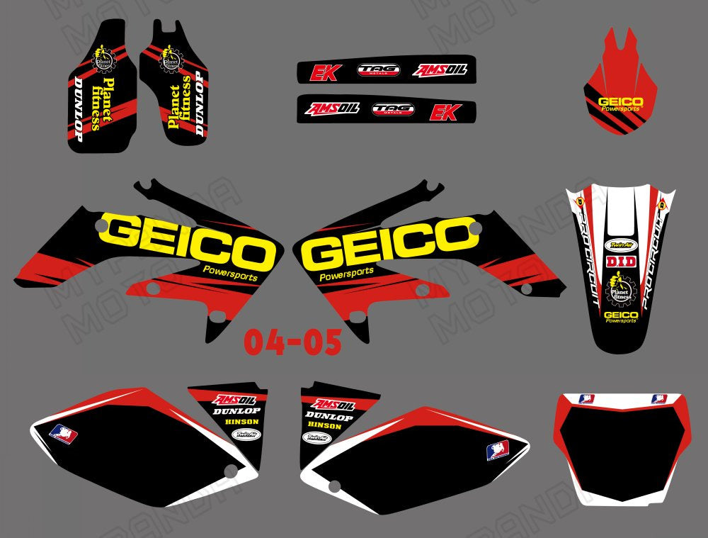 Team Graphics Backgrounds Decals Stickers For Honda CRF250 2004-2005