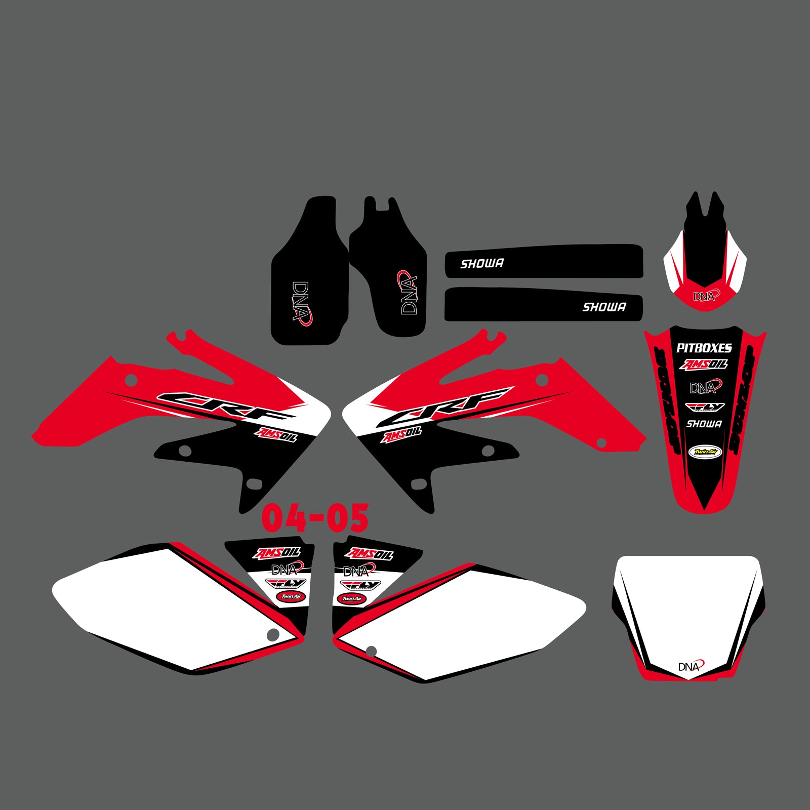 Team Graphics Backgrounds Decals Stickers For Honda CRF250 2004-2005