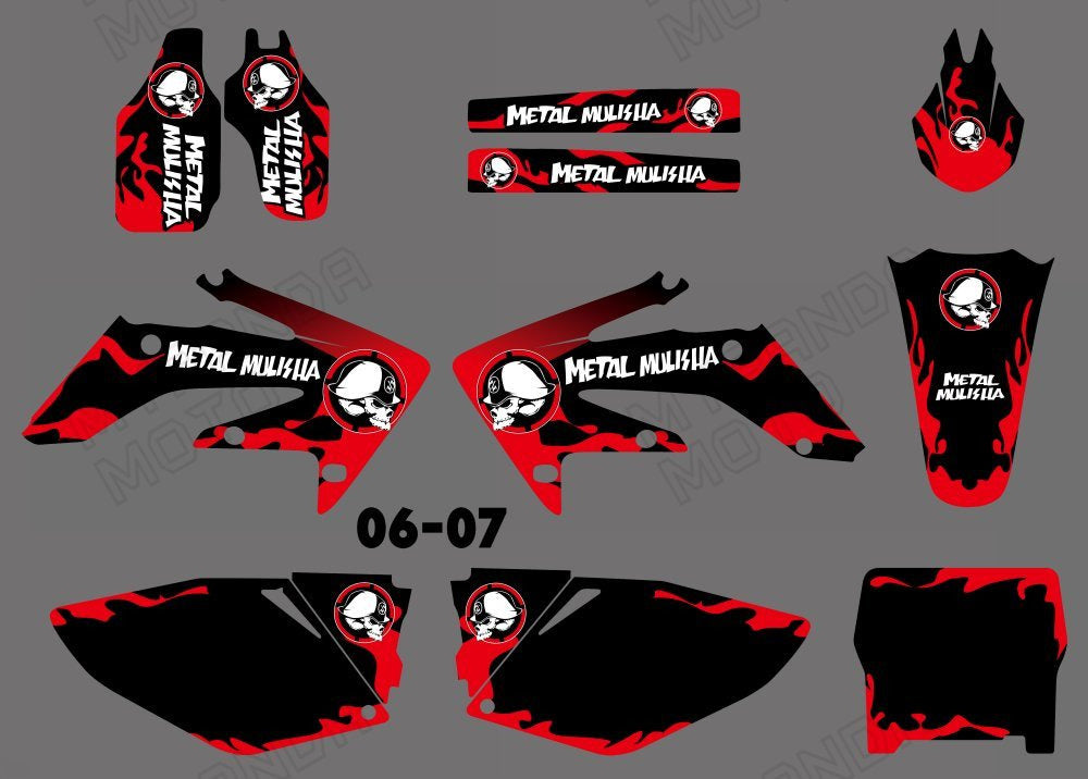 Motorcycle Team Graphics Backgrounds Decals Stickers For HONDA CRF250 2006-2007