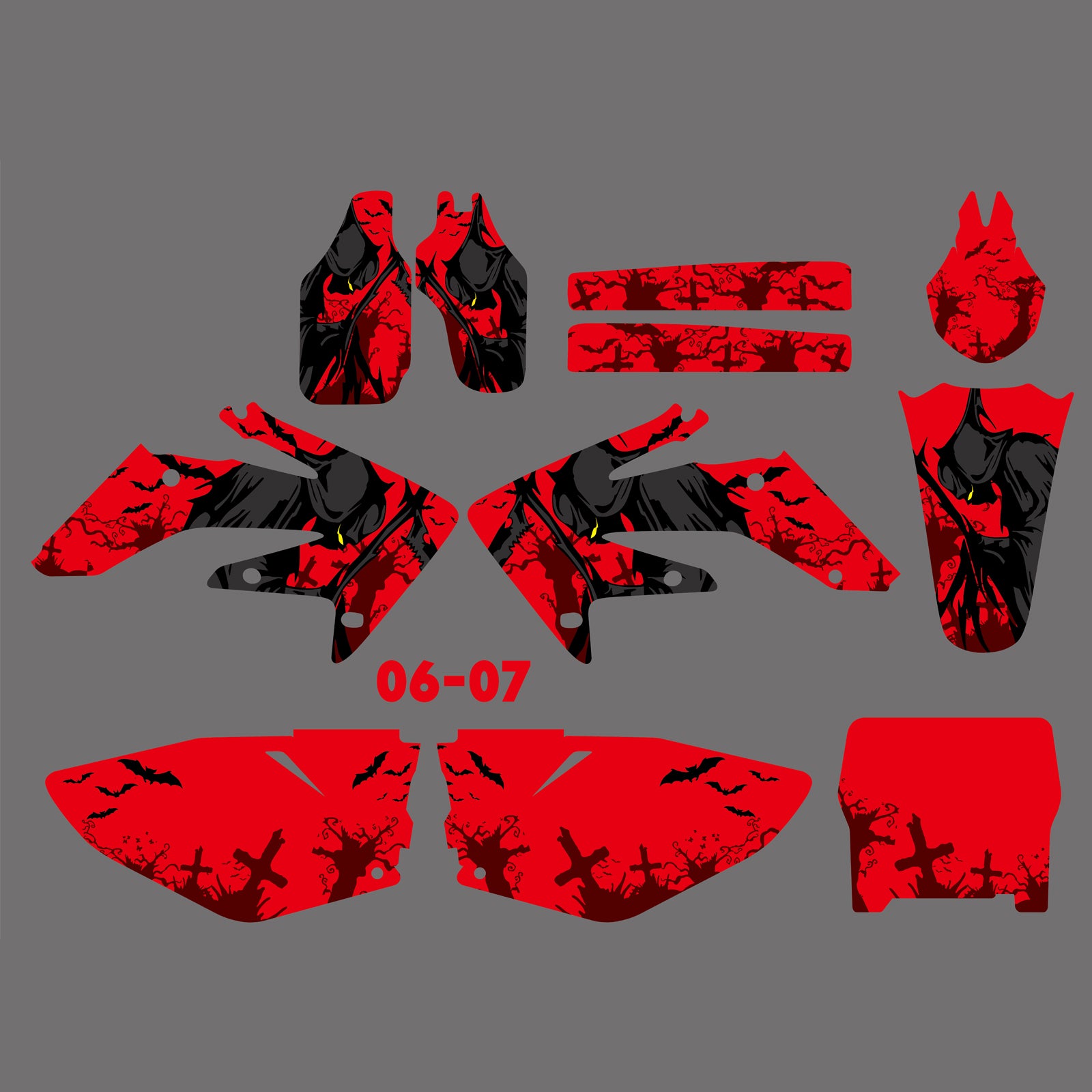 Team Graphics Backgrounds Decals Stickers For HONDA CRF250 2006-2007