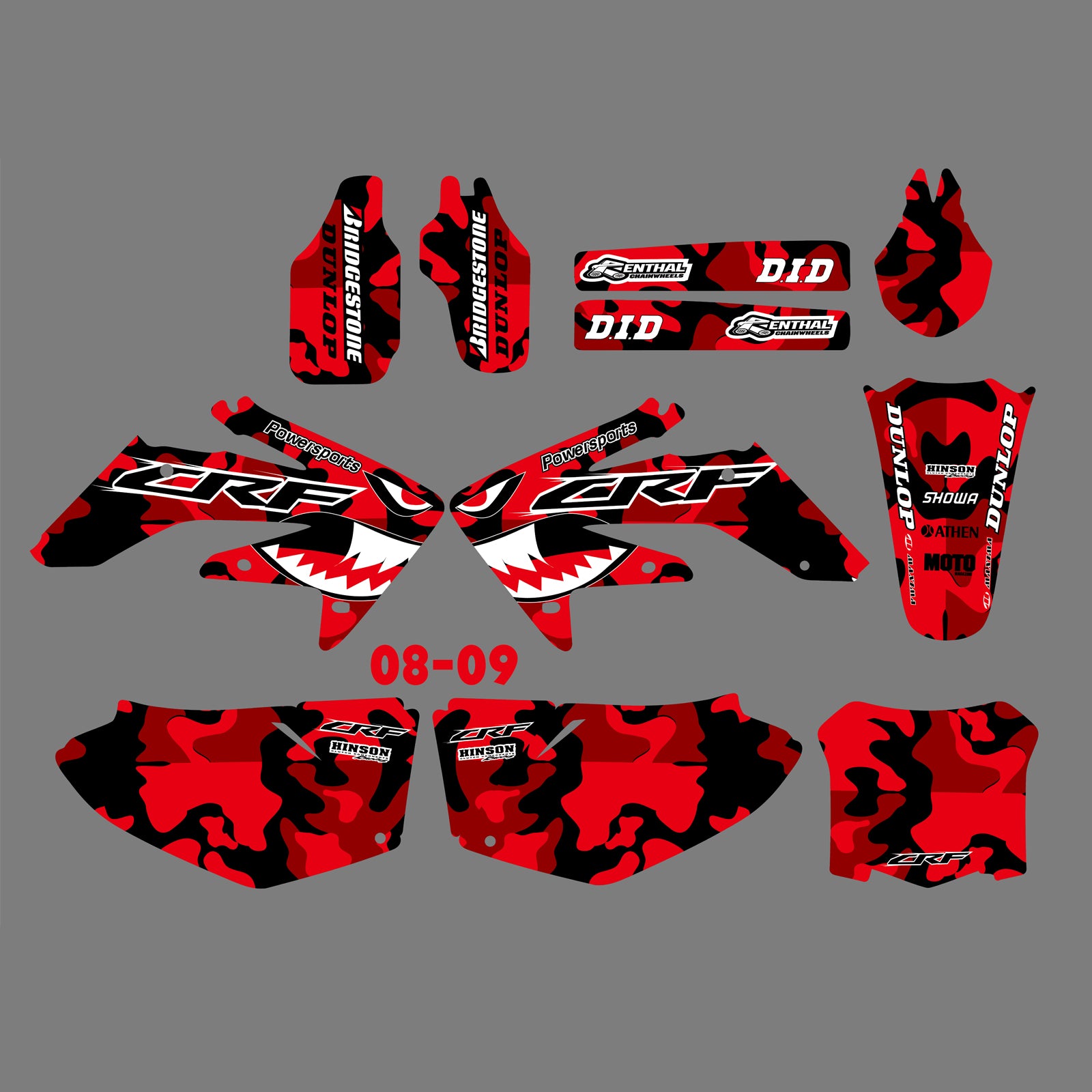 Team Graphics Backgrounds Decals Stickers For Honda CRF250R 2008-2009