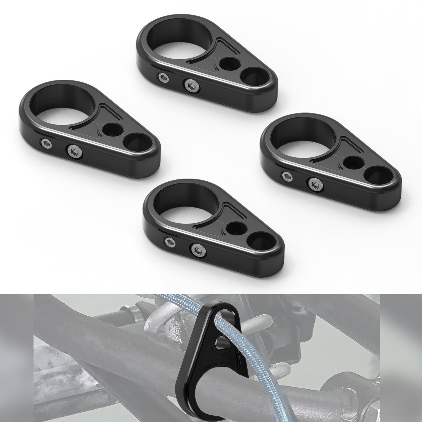 NICECNC para Polaris RZR XP 1000 2014-2015 0,6 "-1" 25mm abrazaderas de línea de freno de brazo A 2 uds