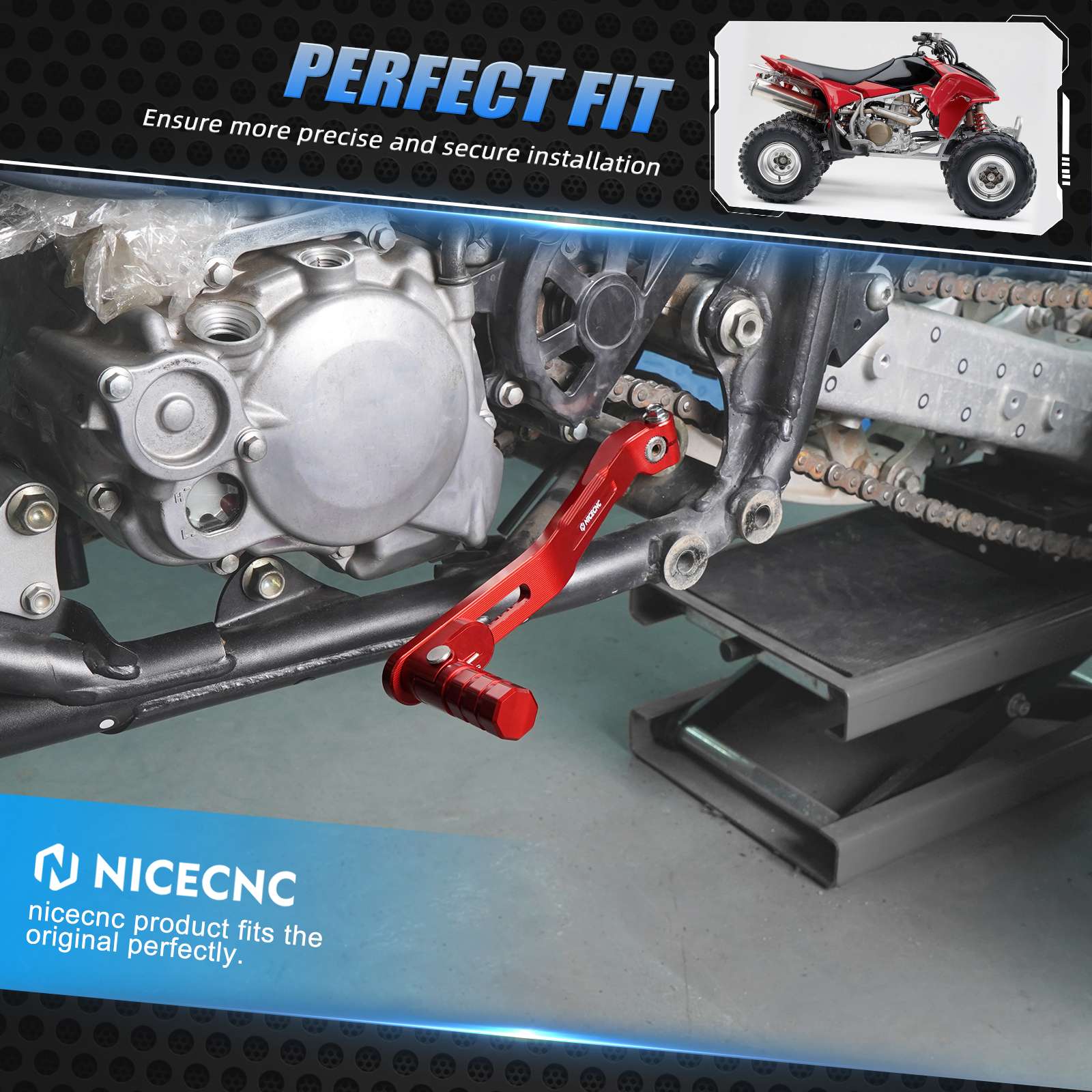 Rider Foot Pegs Rest Pedals + Folding Gear Shift Lever For Honda TRX 450 R / ER