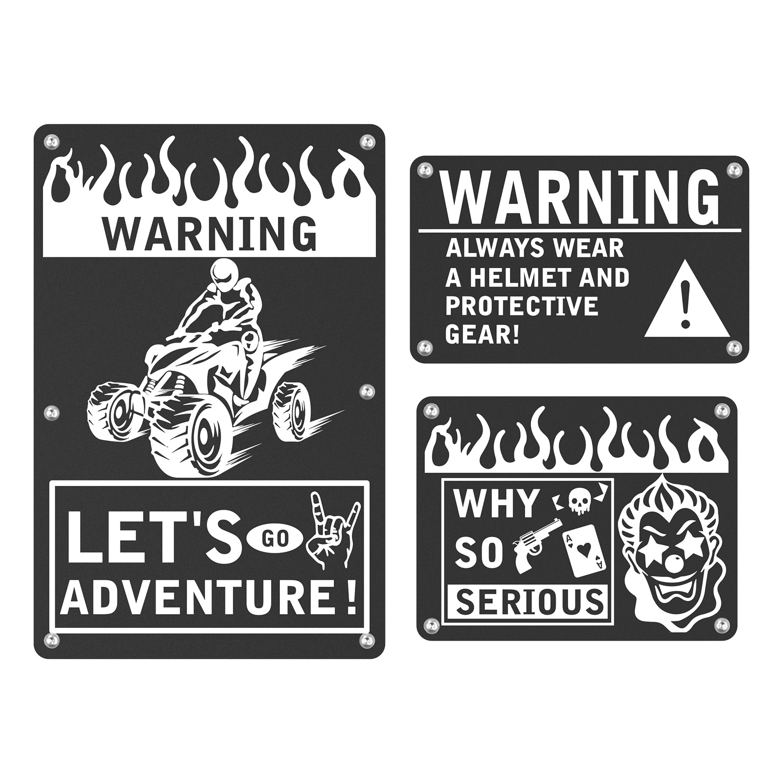 ATV Fender Warning Tags Sticker Badges Plates For Honda TRX450R TRX450ER