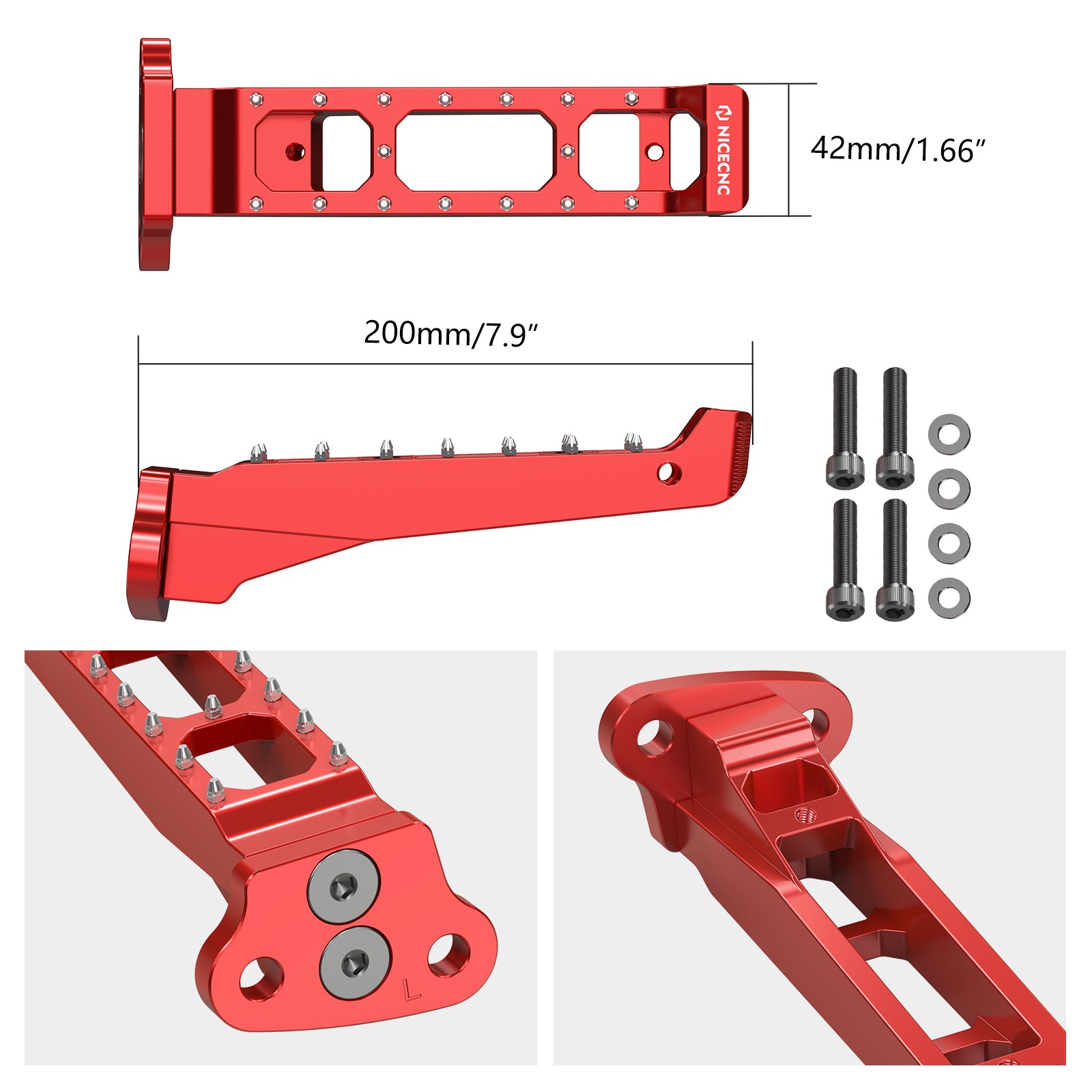 ATV Left & Right Foot Pegs Pedals Rest Set For Honda TRX450R TRX450ER