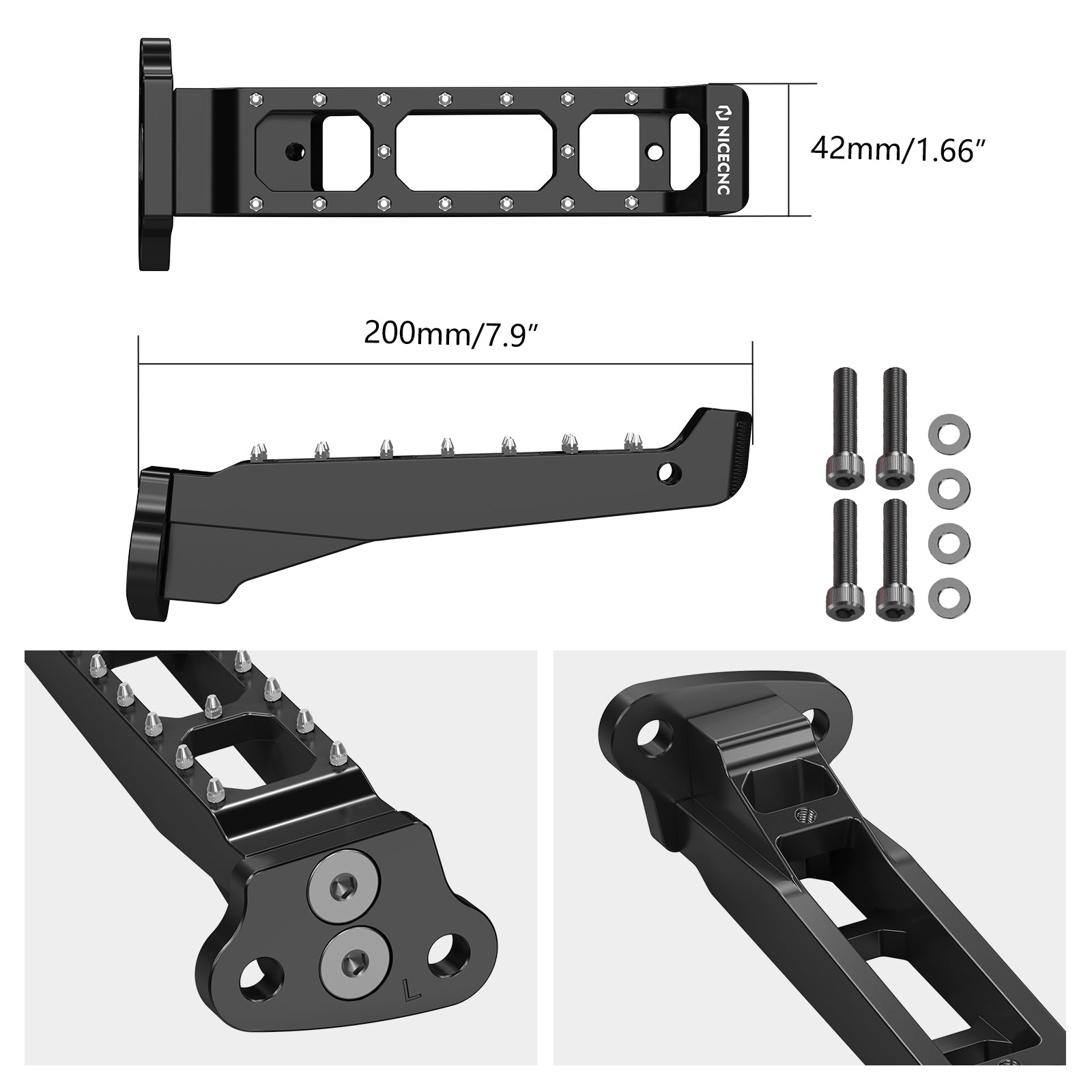ATV Left & Right Foot Pegs Pedals Rest Set For Honda TRX450R TRX450ER