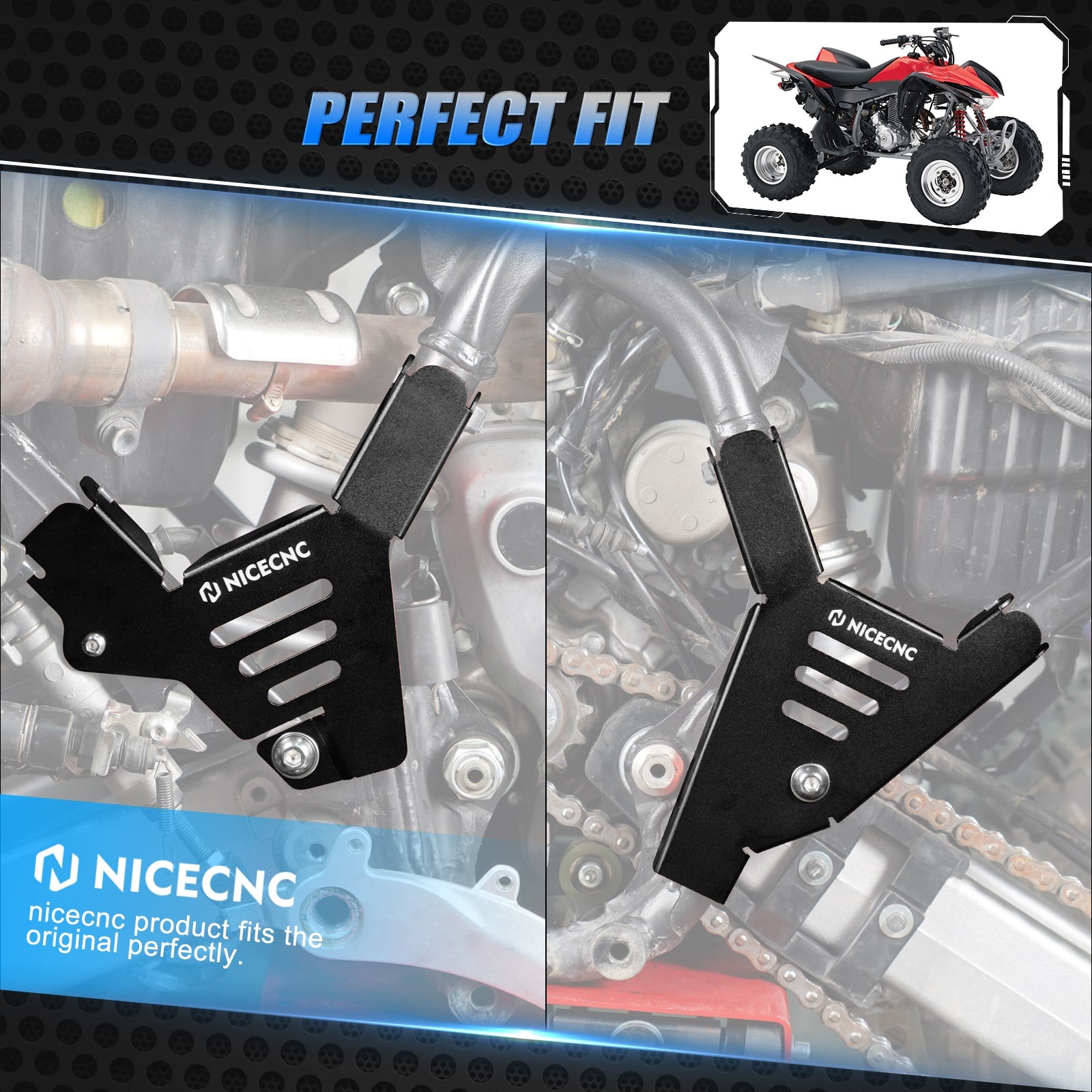 ATV Left + Right Frame Covers Guards For Honda TRX450 R / ER 2006-2009