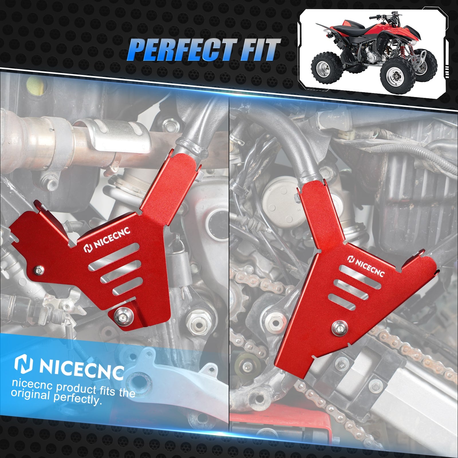ATV Left + Right Frame Covers Guards For Honda TRX450 R / ER 2006-2009