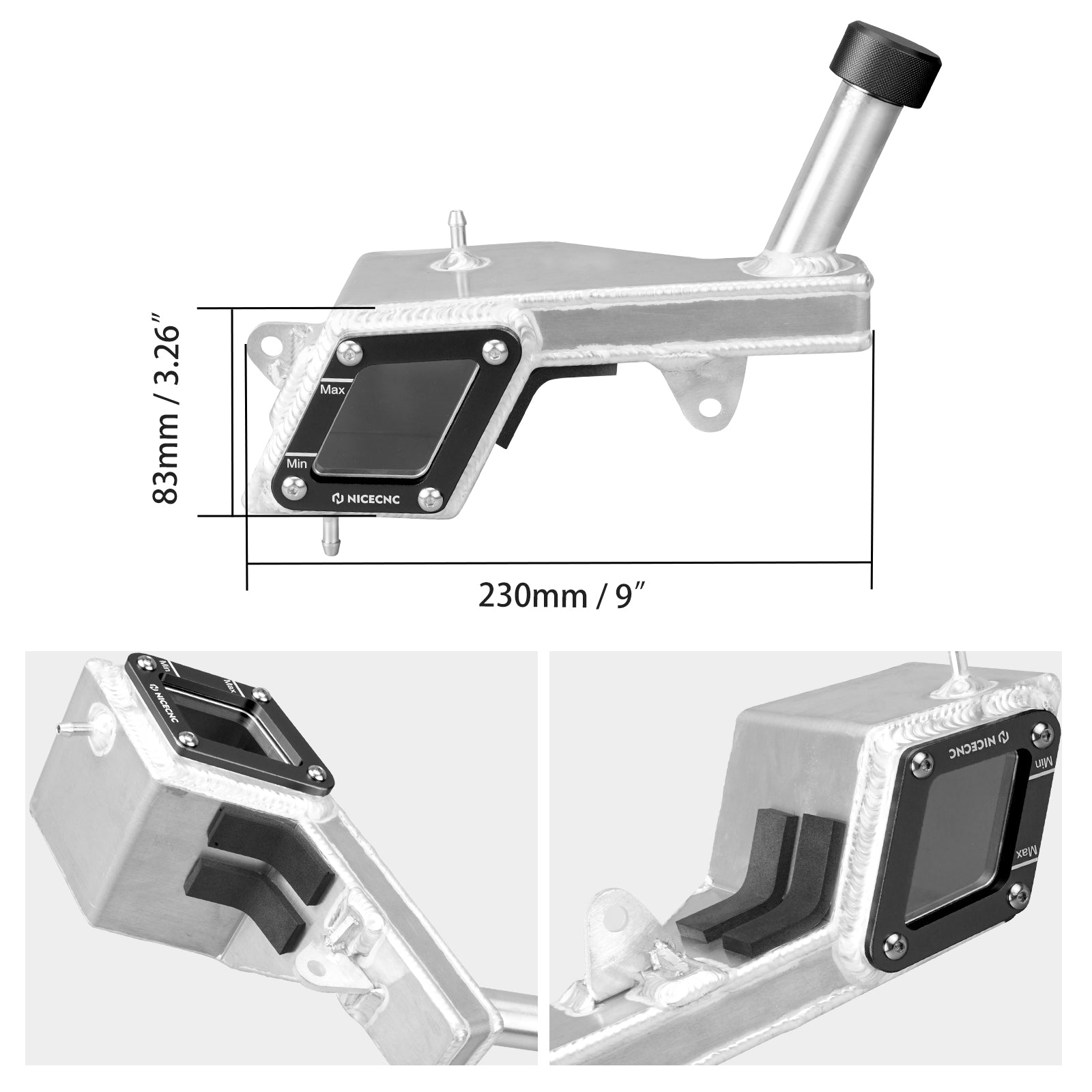 ATV Clear Radiator Reservoir Coolant Recovery Tank For Honda TRX450R TRX450ER