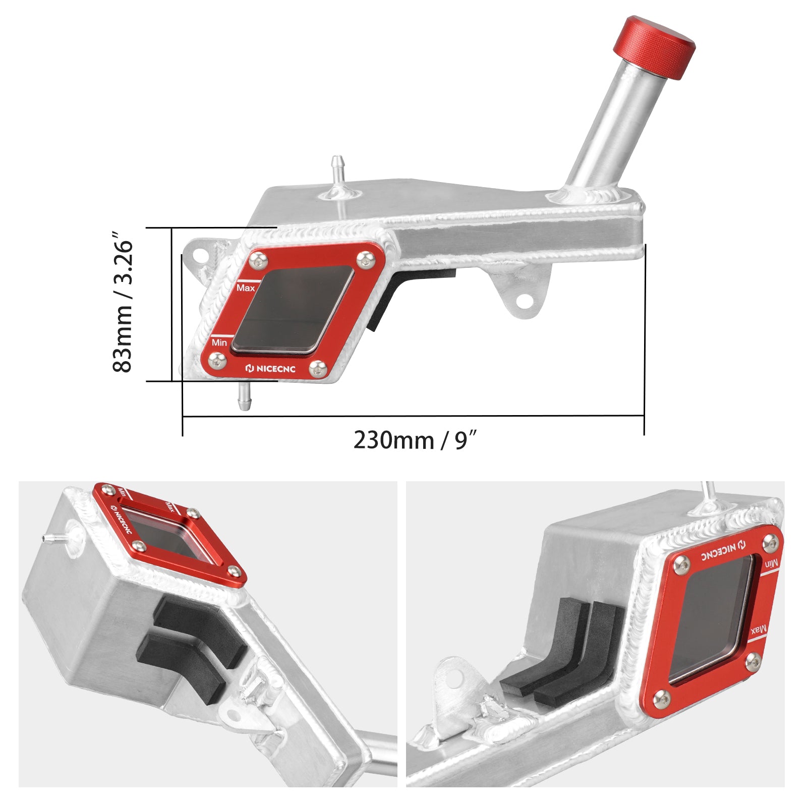 ATV Clear Radiator Reservoir Coolant Recovery Tank For Honda TRX450R TRX450ER