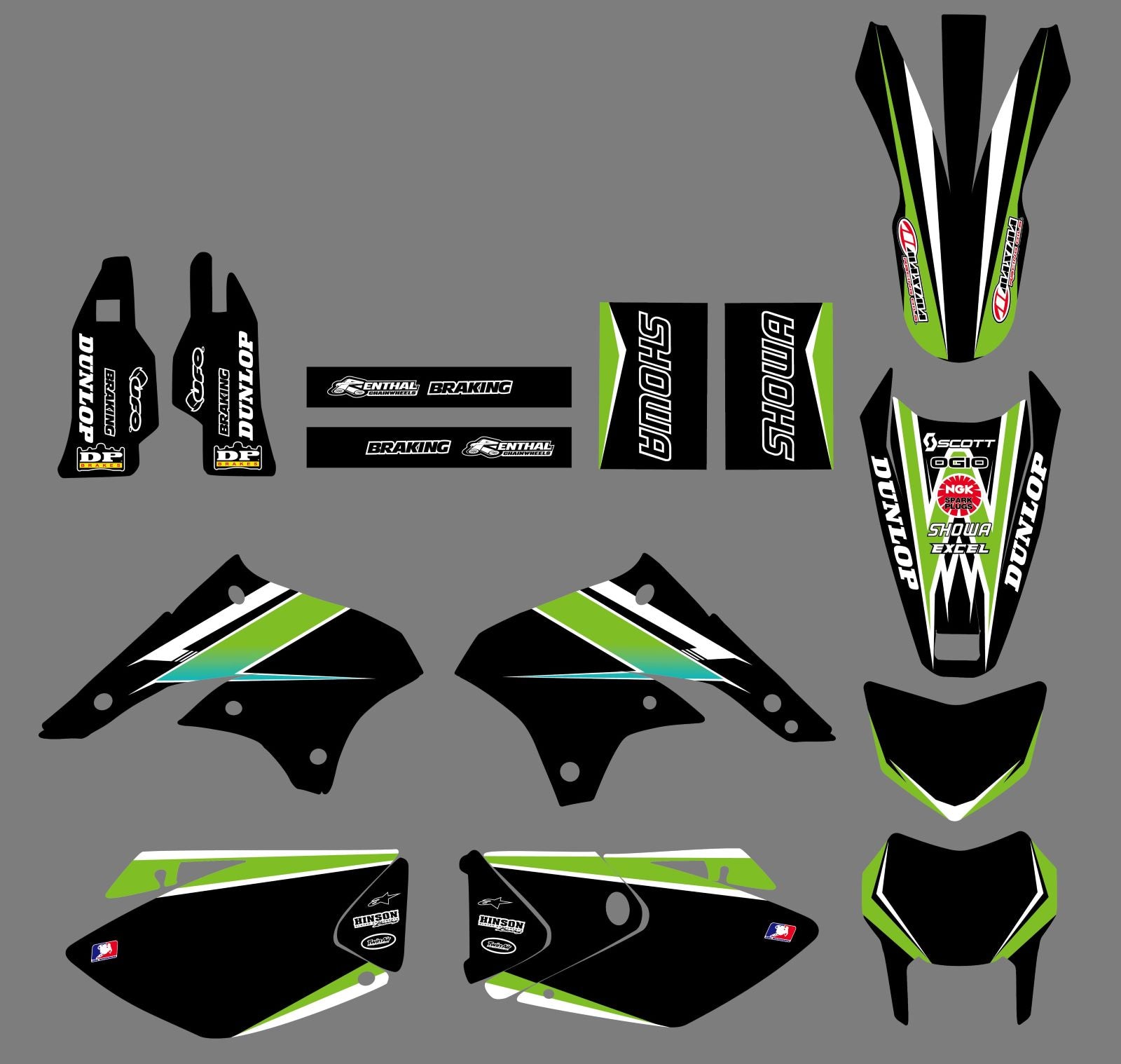 Graphic Decals Stickers Set For KAWASAKI KLX450 2008-2012