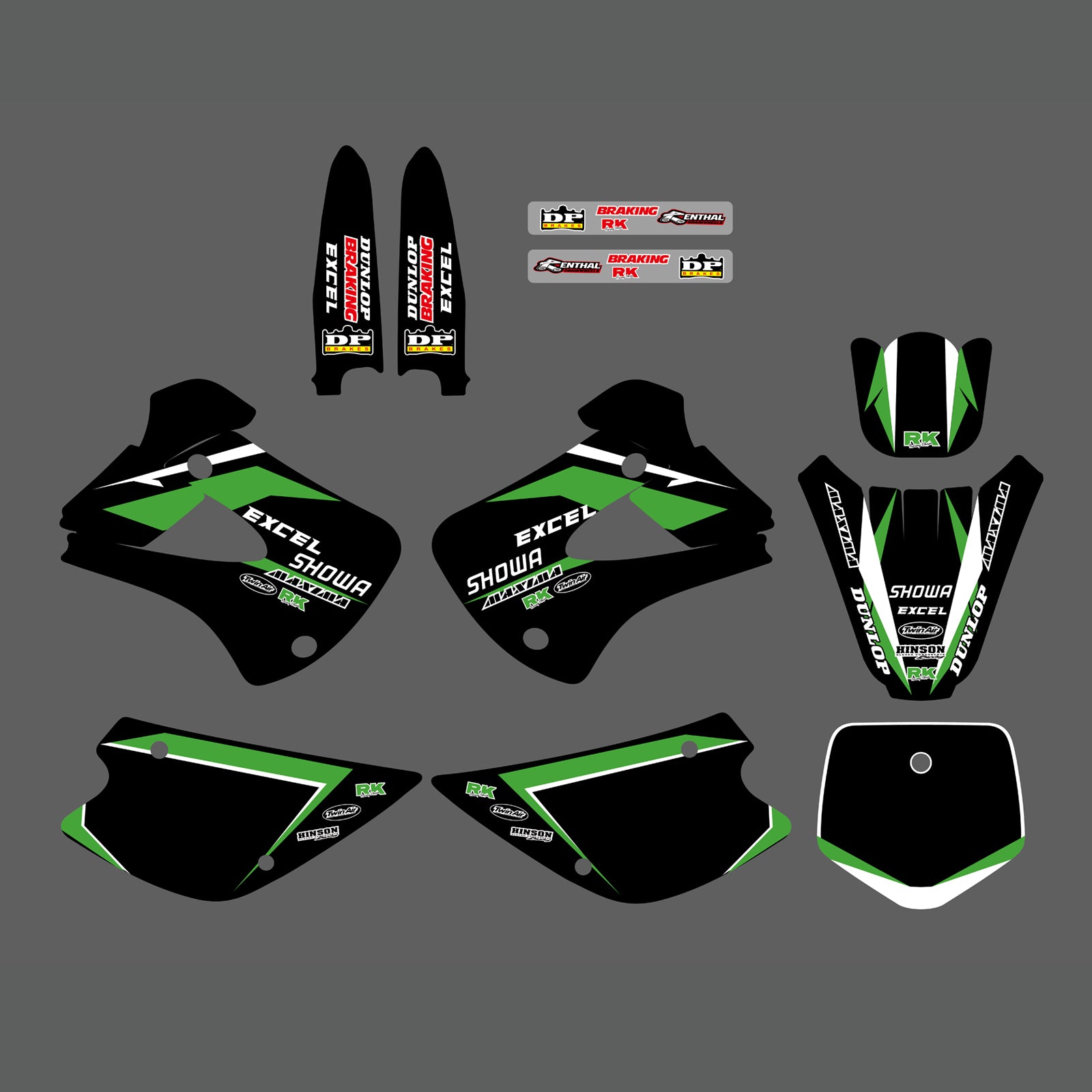 Motocross Full Graphics Background Decal Sticker Kit For KAWASAKI KX85/KX100 2001-2013