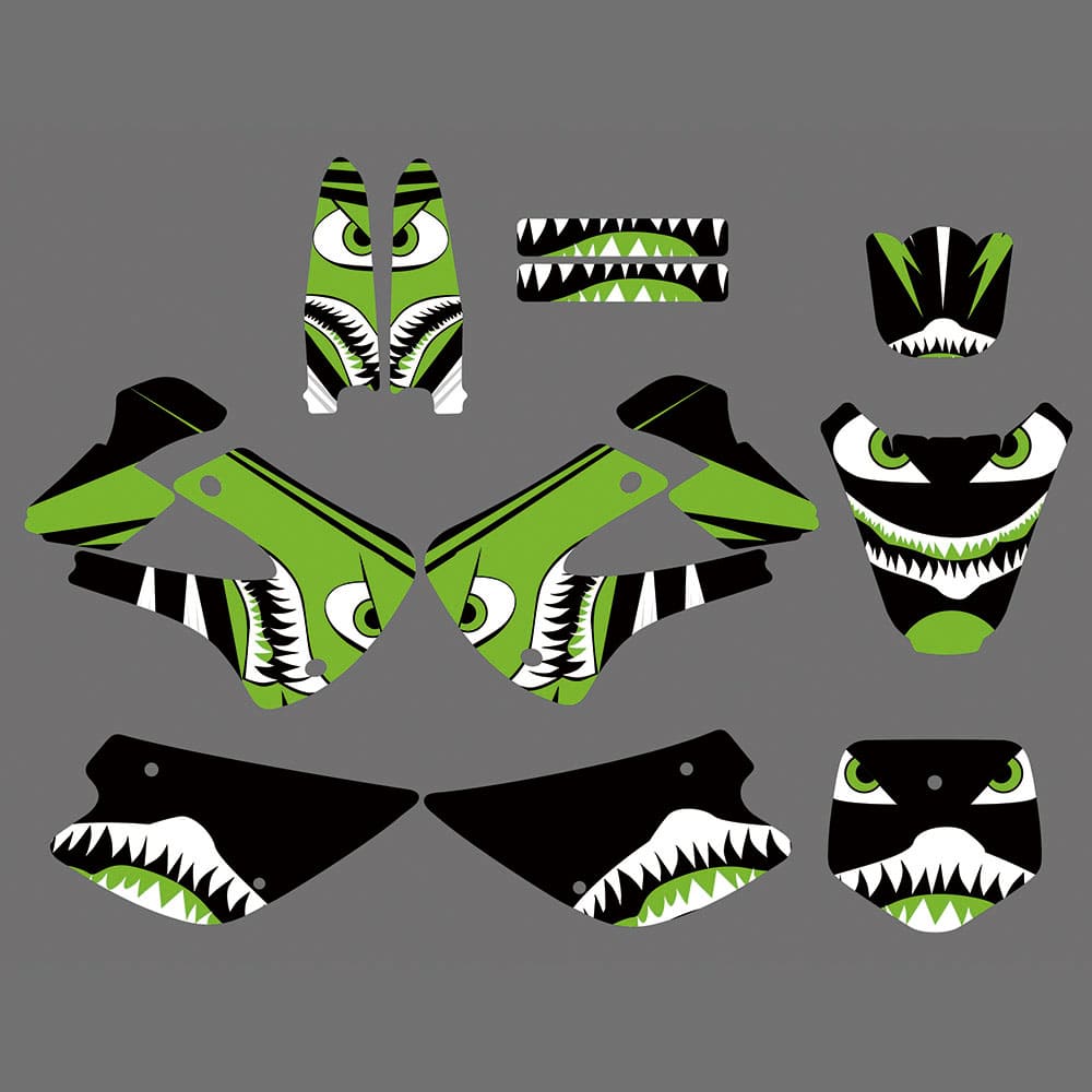 Motocross Team Full Graphics Background Decal Sticker Kit For KAWASAKI KX85/KX100 2001-2013