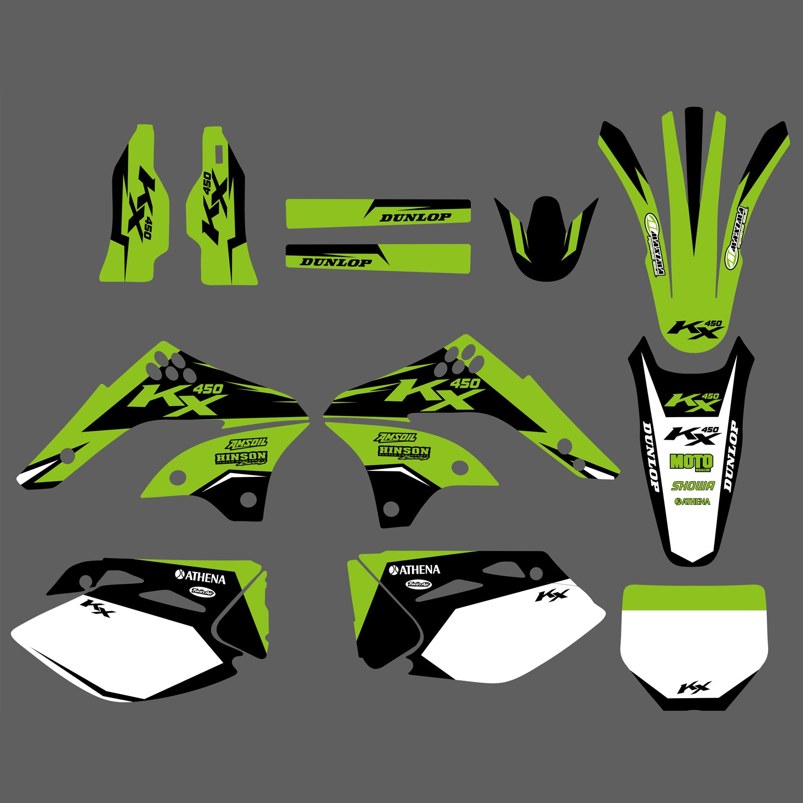 Graphics Background Sticker Set for Kawasaki KX450F KXF450 06-08