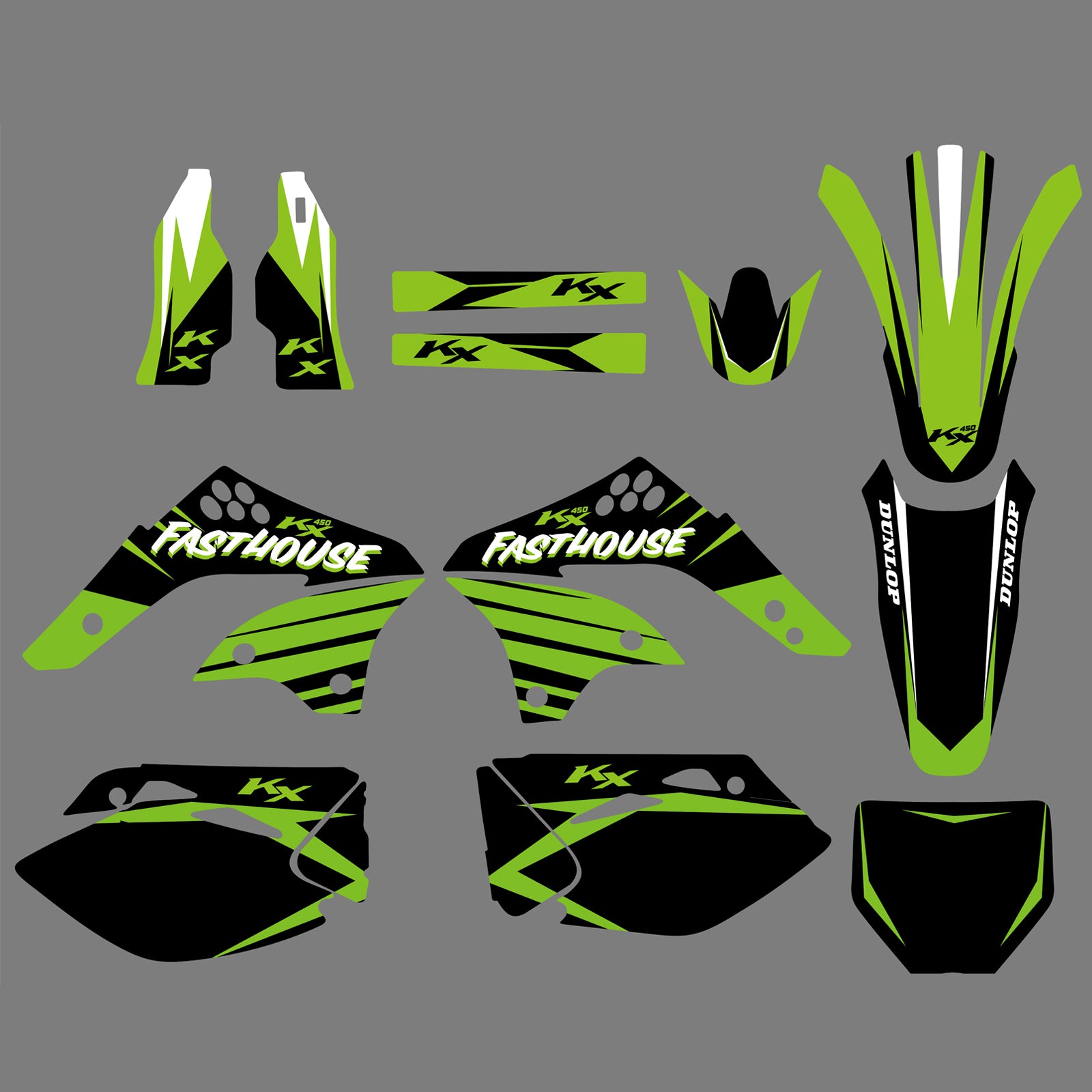 Graphics Background Sticker Set for Kawasaki KX450F KXF450 06-08