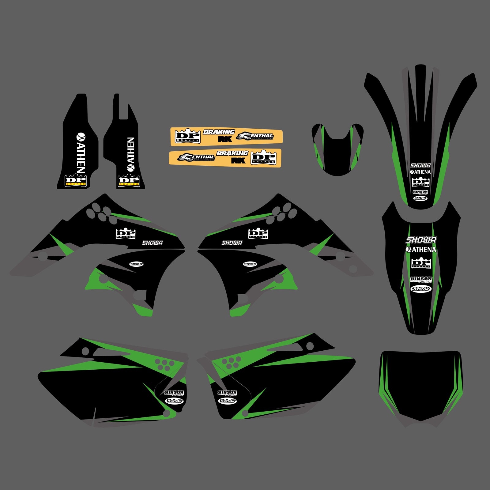 Motorcycle Graphic Decals Stickers Kit For Kawasaki KXF250	2006-2008