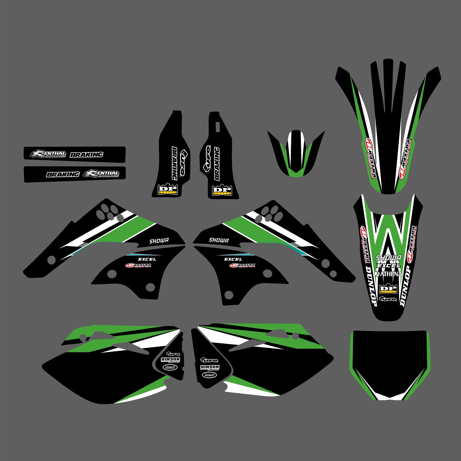 Full Graphics Background Sticker Decal Set For KAWASAKI KXF450 2006-2008