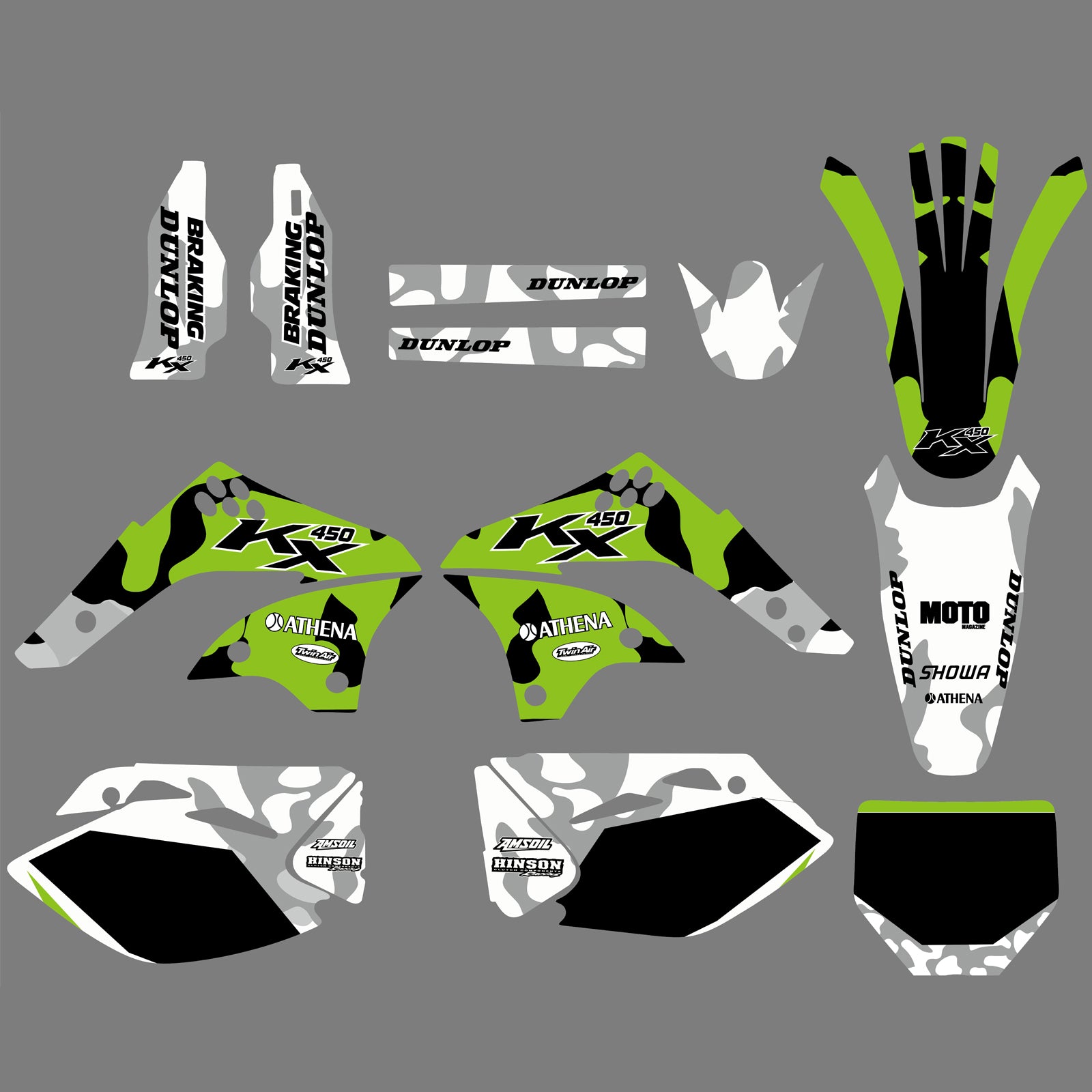 Graphics Background Sticker Set for Kawasaki KX450F KXF450 06-08