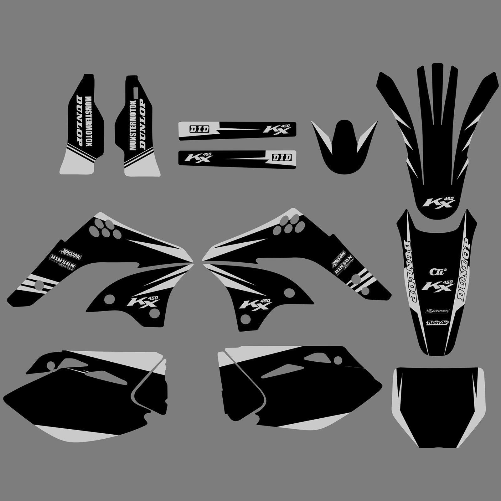 Graphics Background Sticker Set for Kawasaki KX450F KXF450 06-08