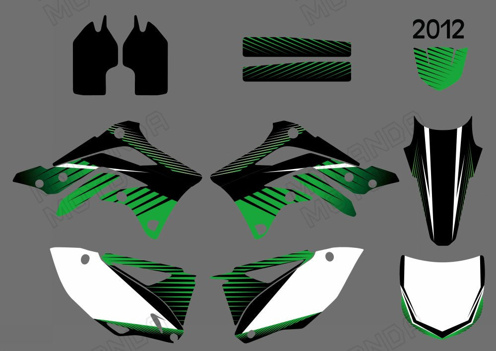 Motocross Team Graphics Deacls Stickers For Kawasaki KXF450 2012