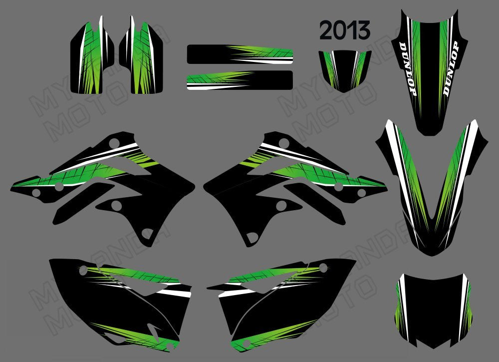 Motorcycle Full Graphics Deacls Stickers For KAWASAKI KXF450 2013-2015